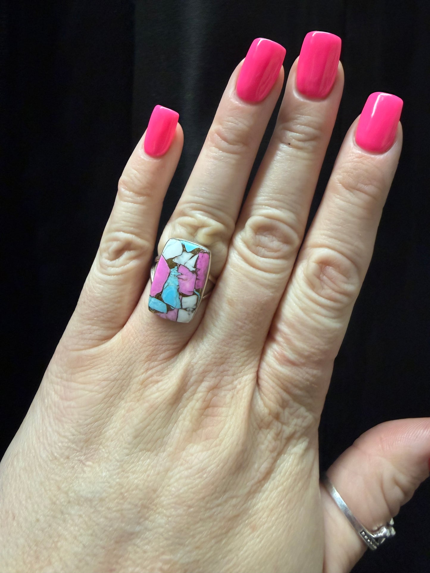 Square Cotton Candy Sterling Ring | Queen Bee Boutique
