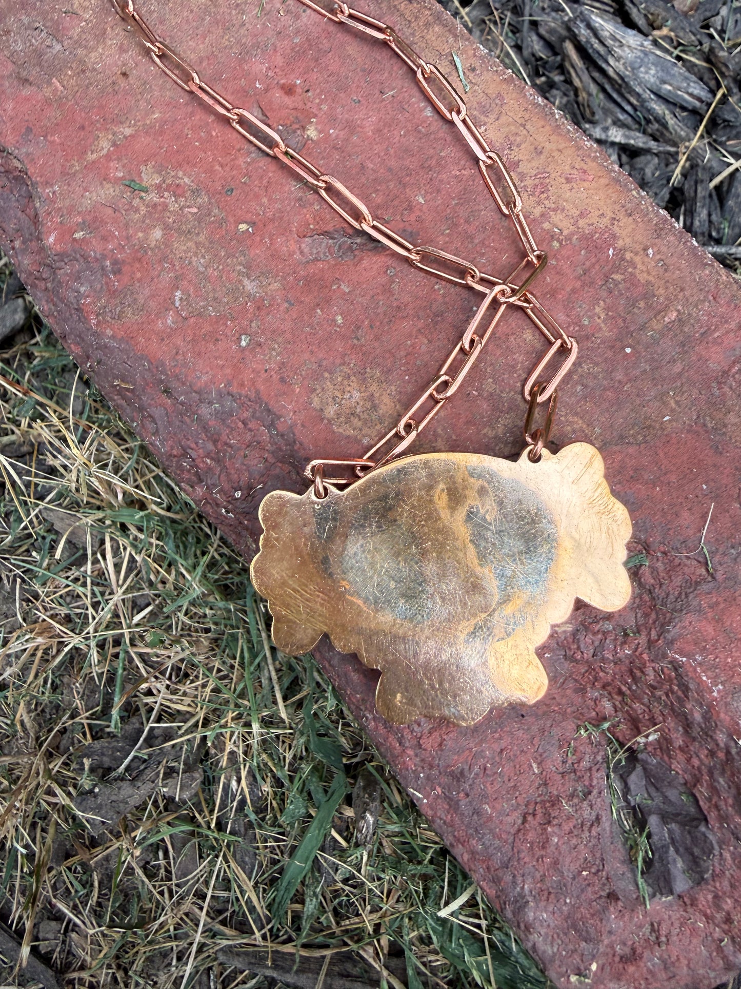 Turquoise Lace Agate Cluster Copper Paperclip Necklace | Queen Bee Boutique