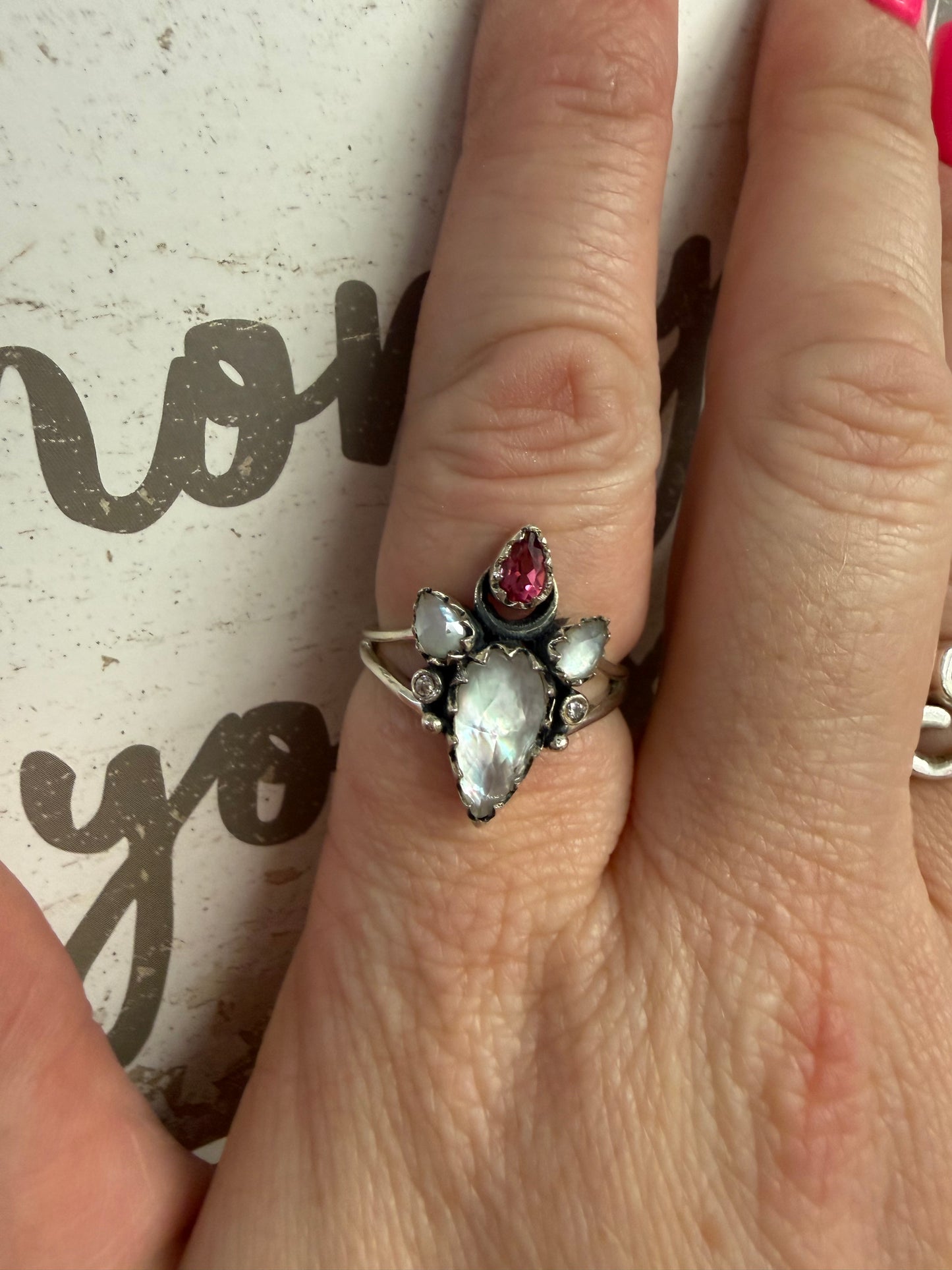 Grey Opal Pink Ring | Queen Bee Boutique