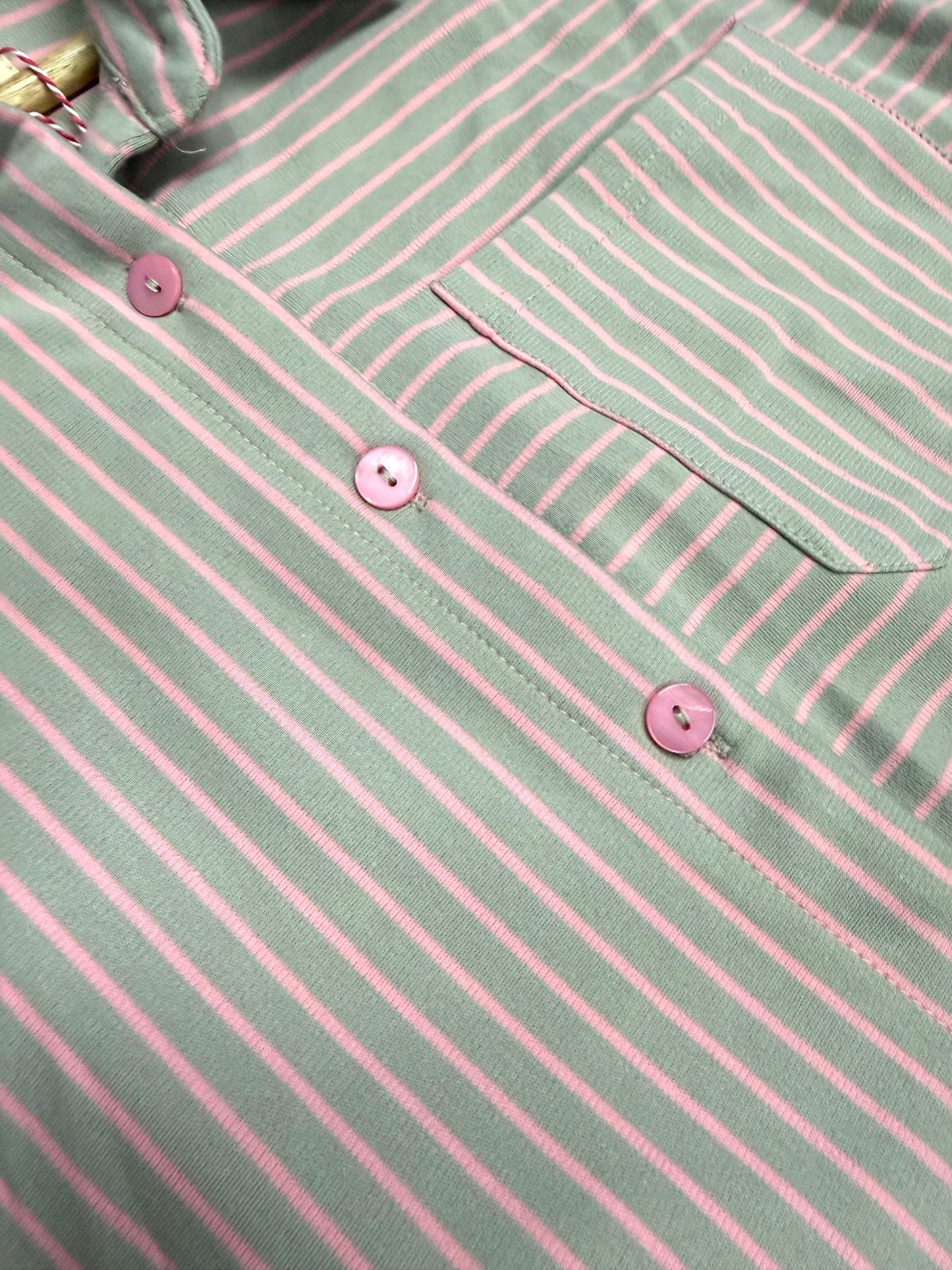 Pink Grey Polo Stripe Top | Queen Bee Boutique