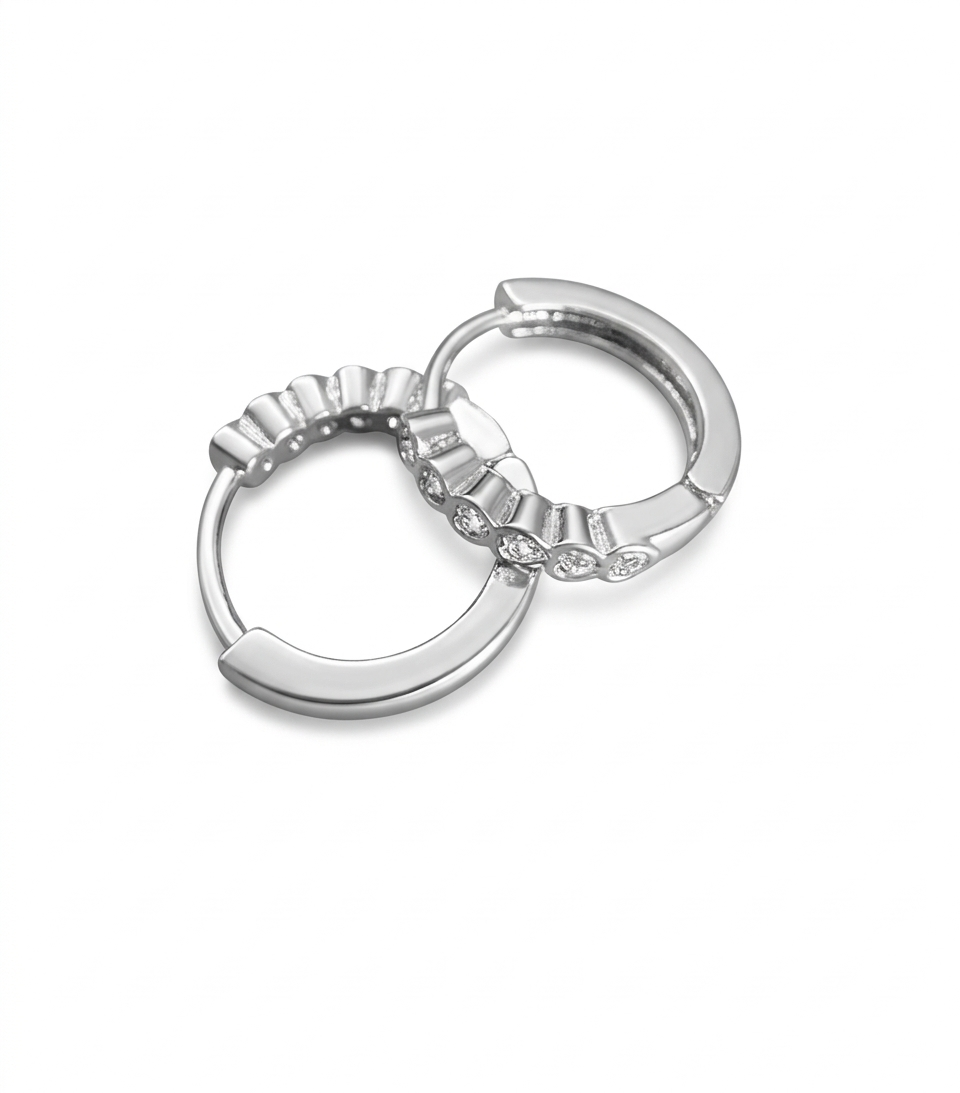 Sterling Silver Heart Huggie Hoops | Queen Bee Boutique