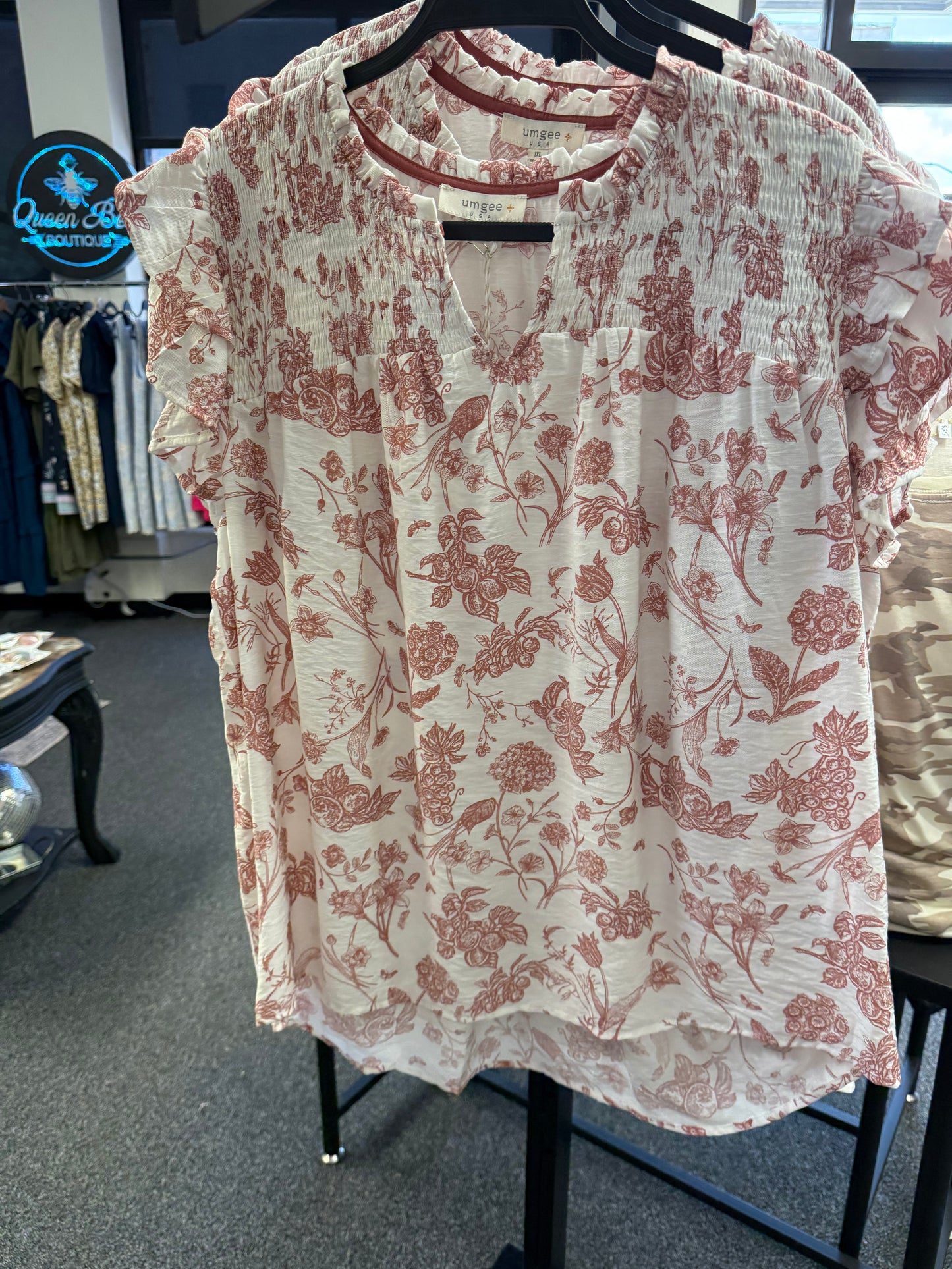 Floral Toille Top Plus Size