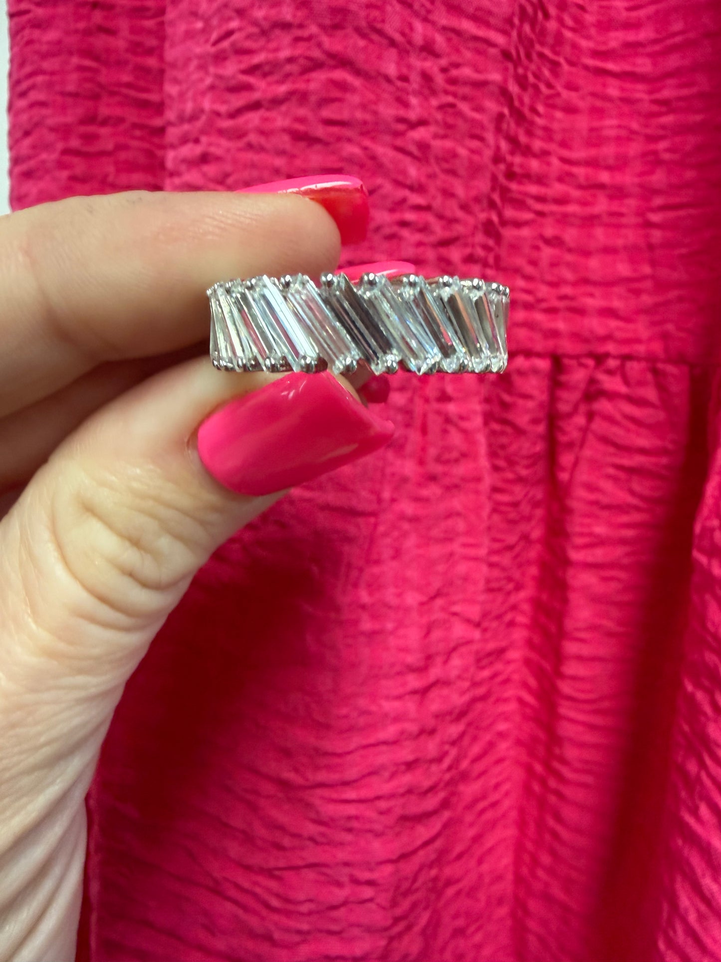 Side Slant CZ Eternity Ring | Queen Bee Boutique