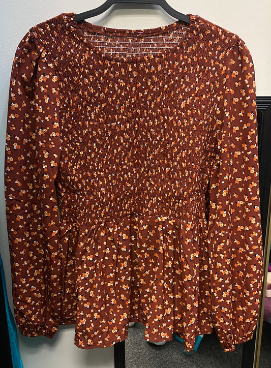 Rustic Fall Floral Smocked Top