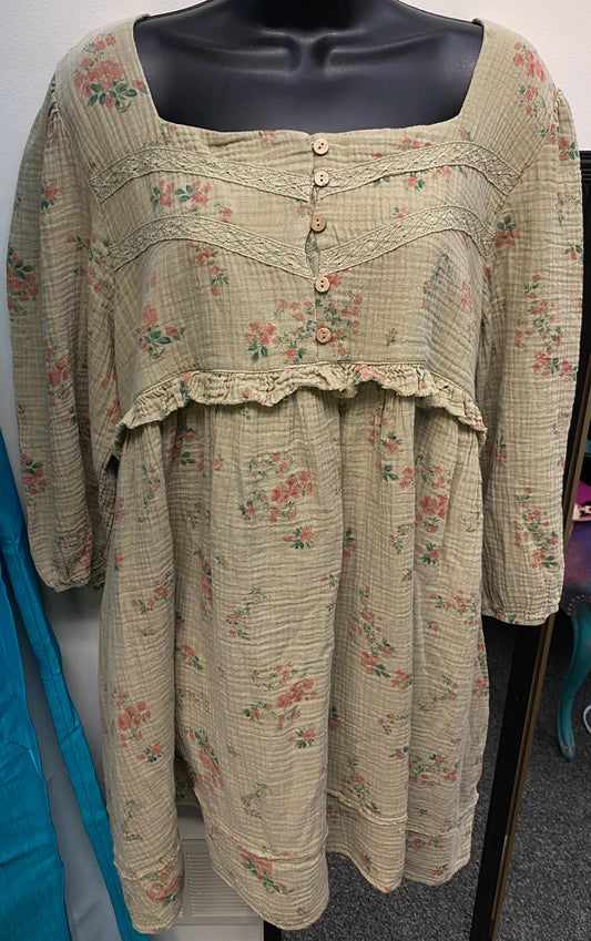 Cozy Gauze Apple-Picking Dress (Oversized, V-Necks)