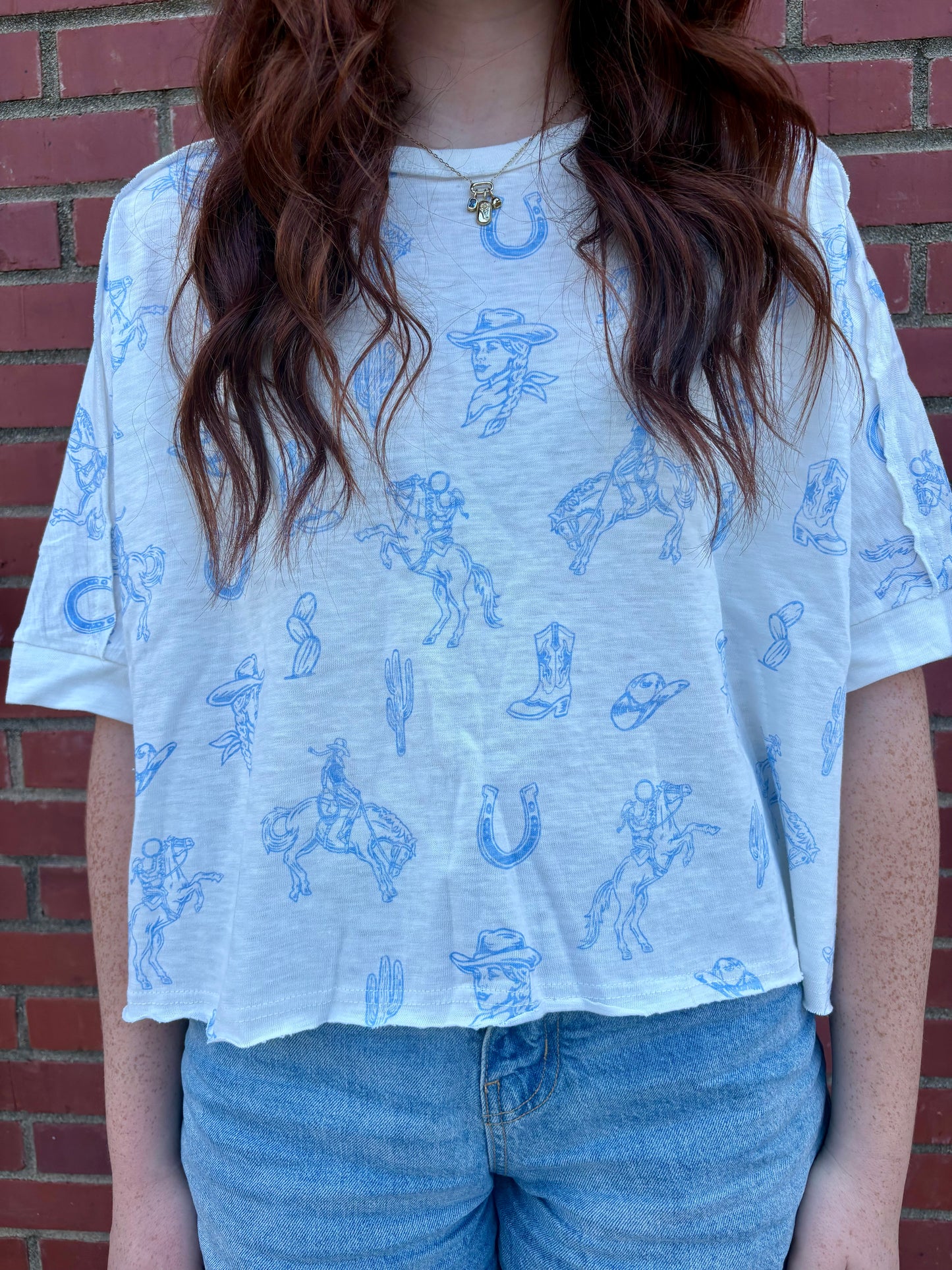 Western Boho Cowgirl Print Top | Queen Bee Boutique