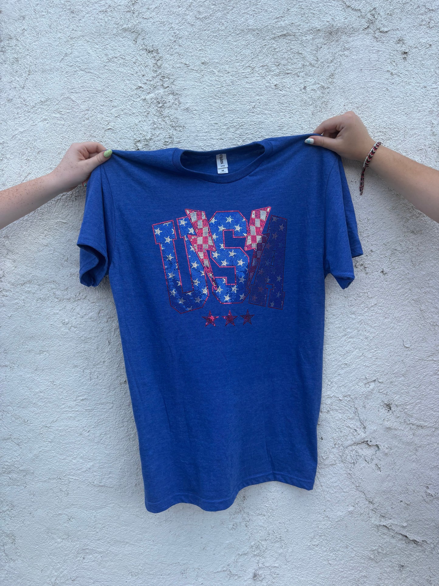 USA Spangles Sparkle Graphic T Shirt | Queen Bee Boutique