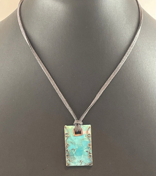Cord Turquoise Sterling Necklace