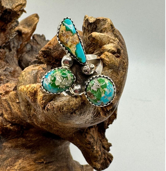 3 Stone Sonoran Gold Ring