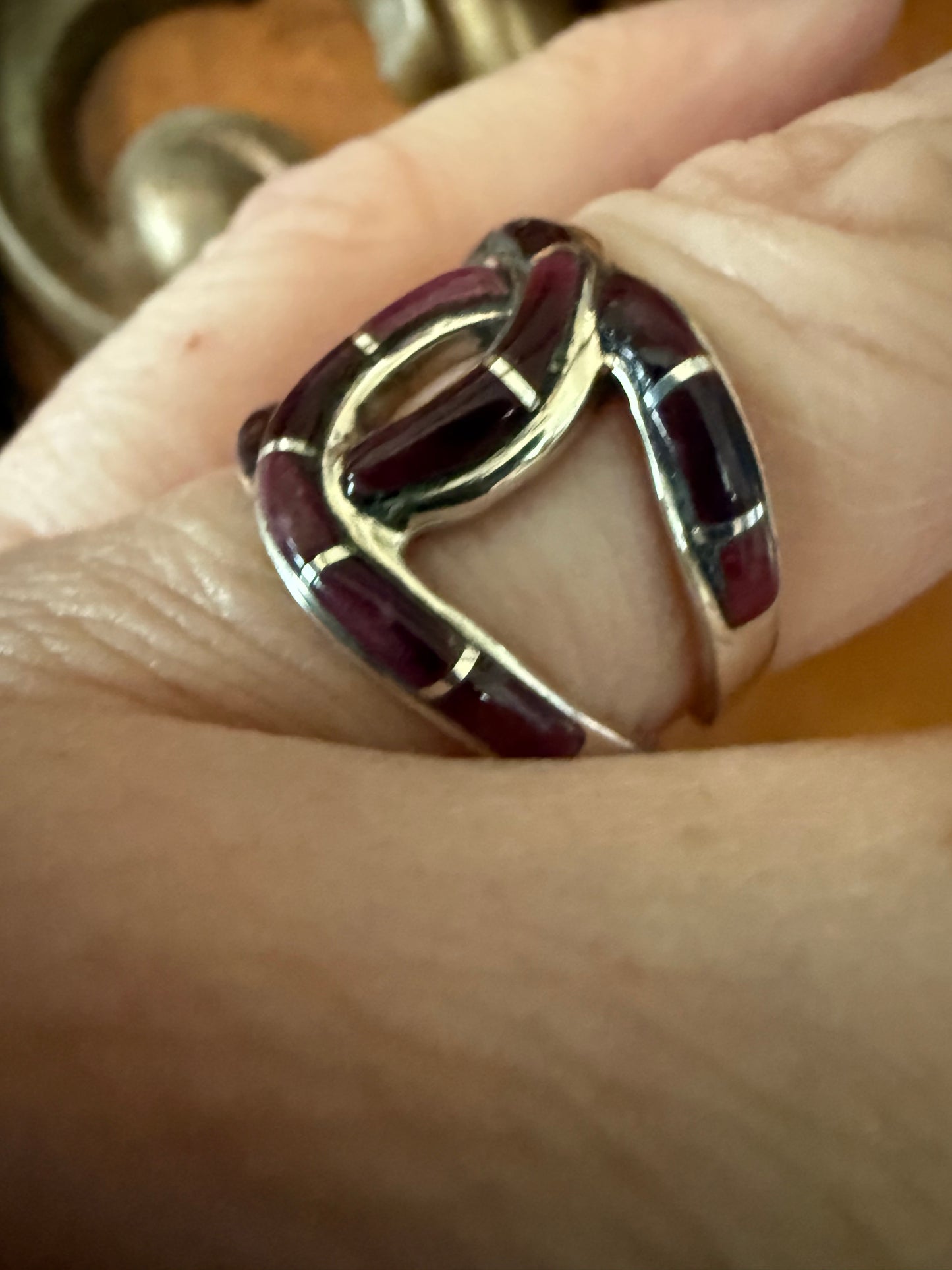 Purple Spiny Inlay Sterling Ring