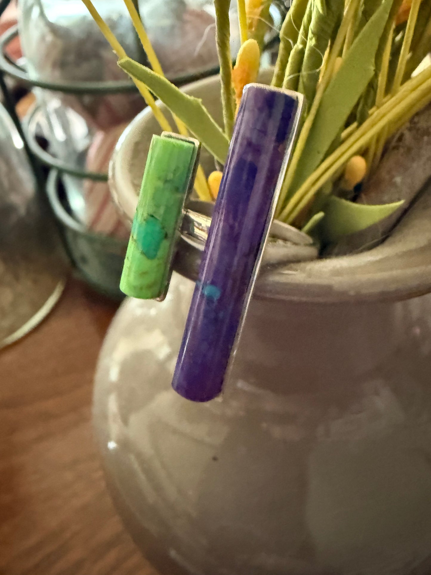 Green Purple Mojave Bar Ring