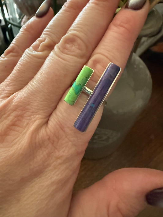Green Purple Mojave Bar Ring