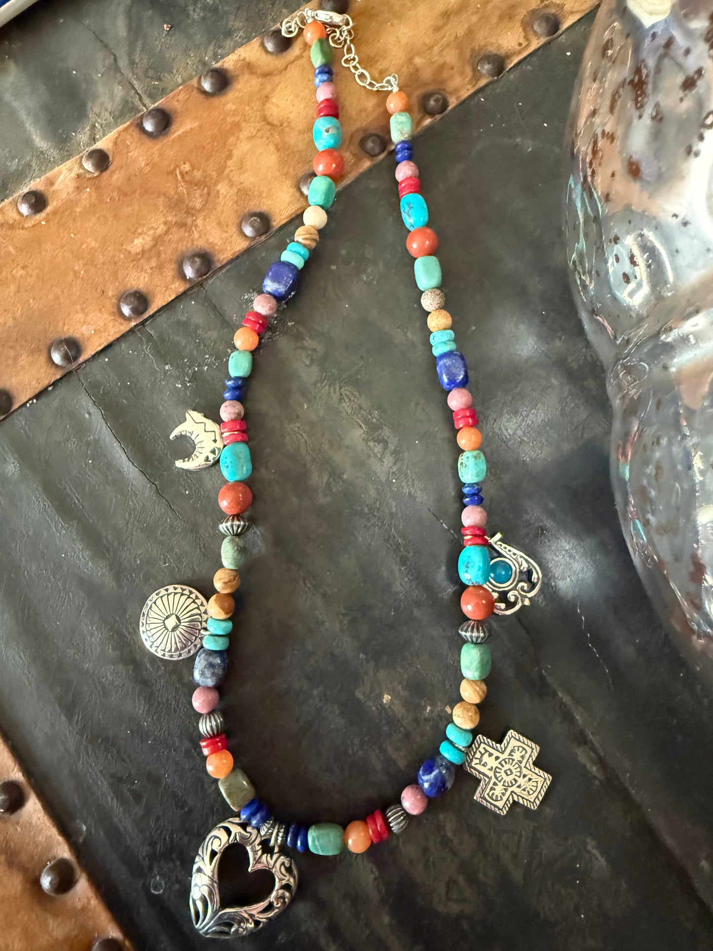 Multi Stone Charm Southwest Necklace