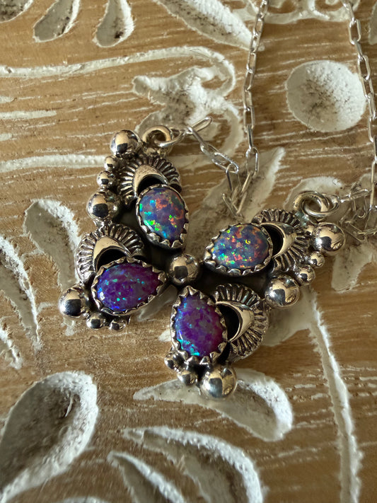 Opal Butterfly Necklace
