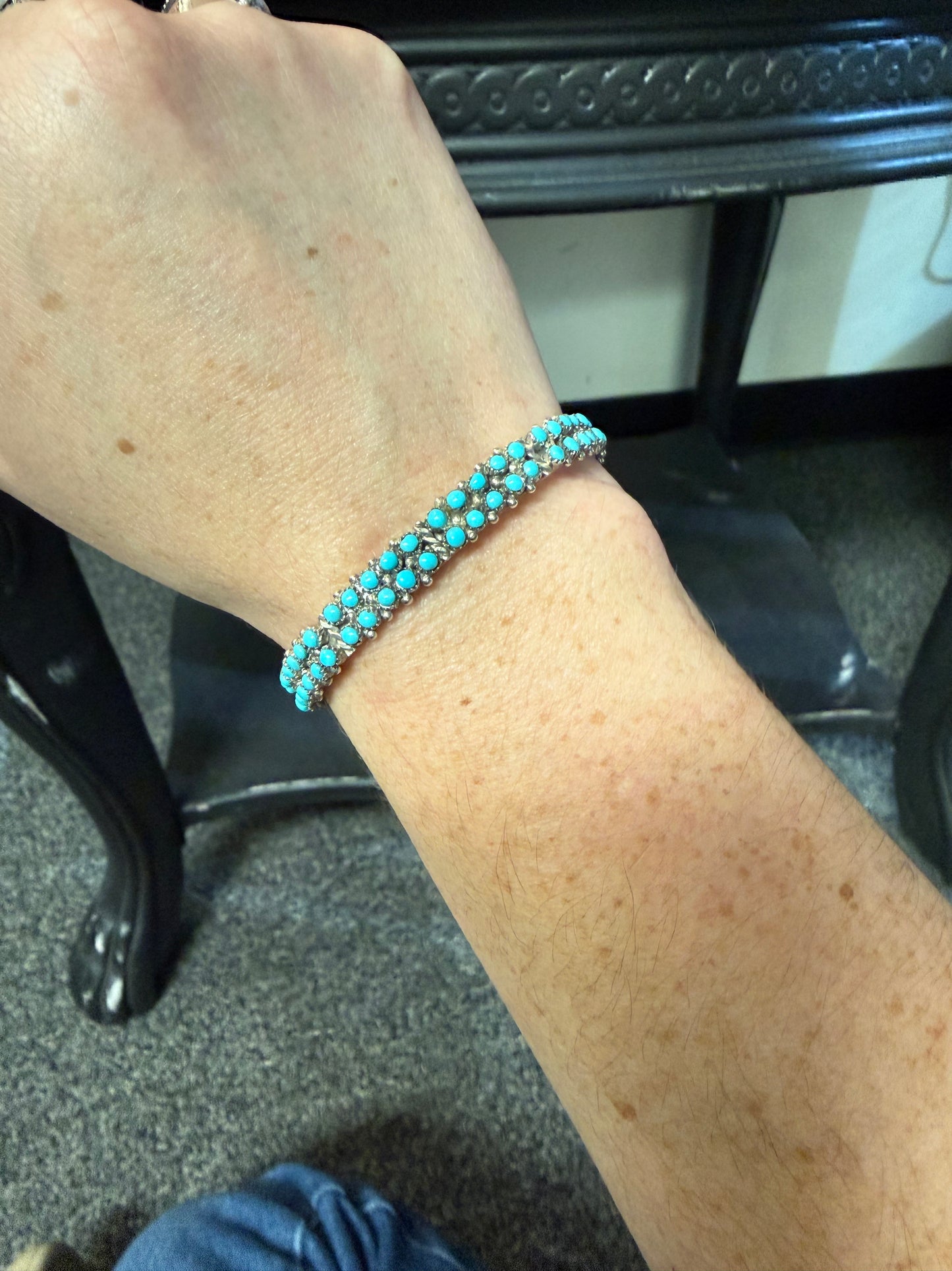 Zuni Double Row Snake Eye Cuff