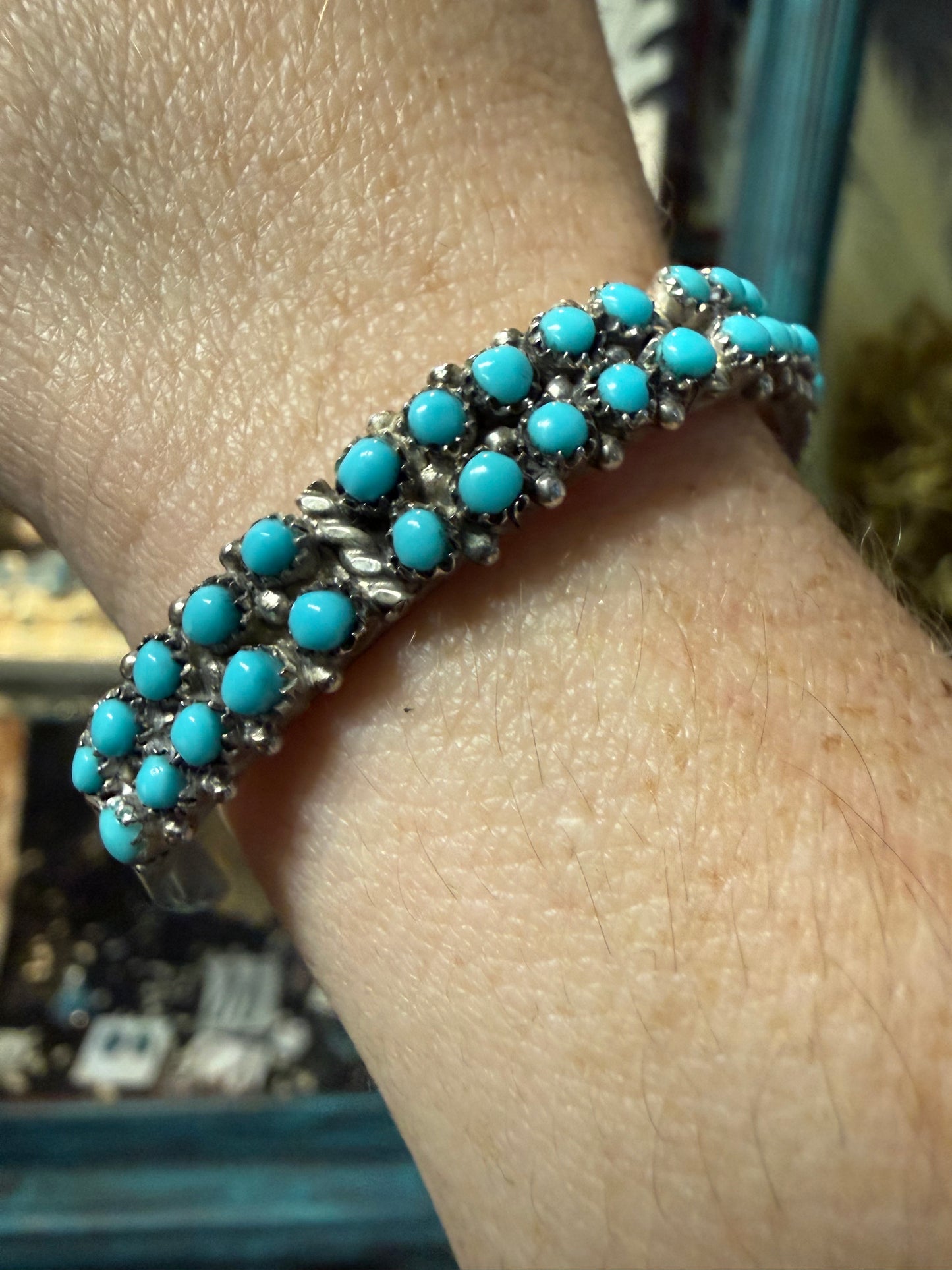 Zuni Double Row Snake Eye Cuff