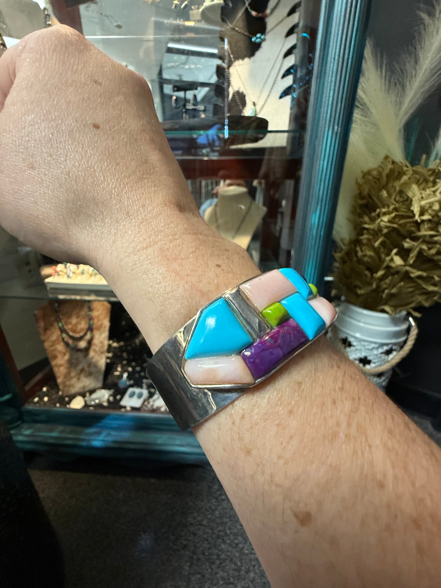 Cobble Stone Multi Gem Cuff