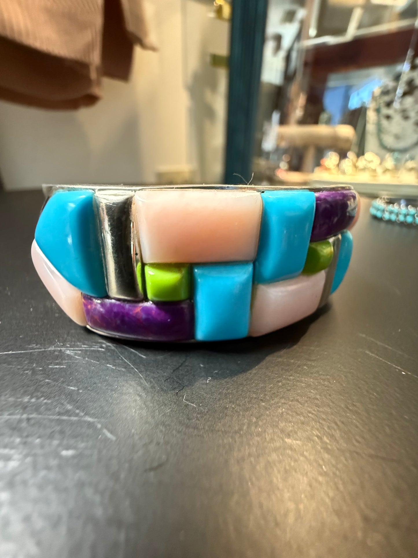 Cobble Stone Multi Gem Cuff