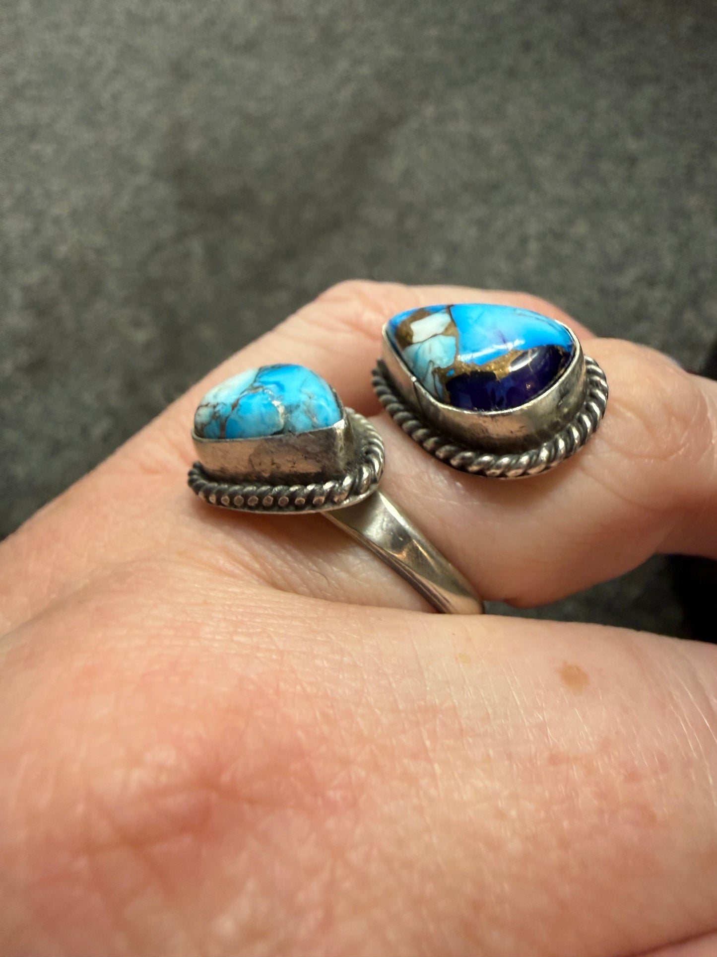 Purple Dalhia 2 Stone Bypass Ring