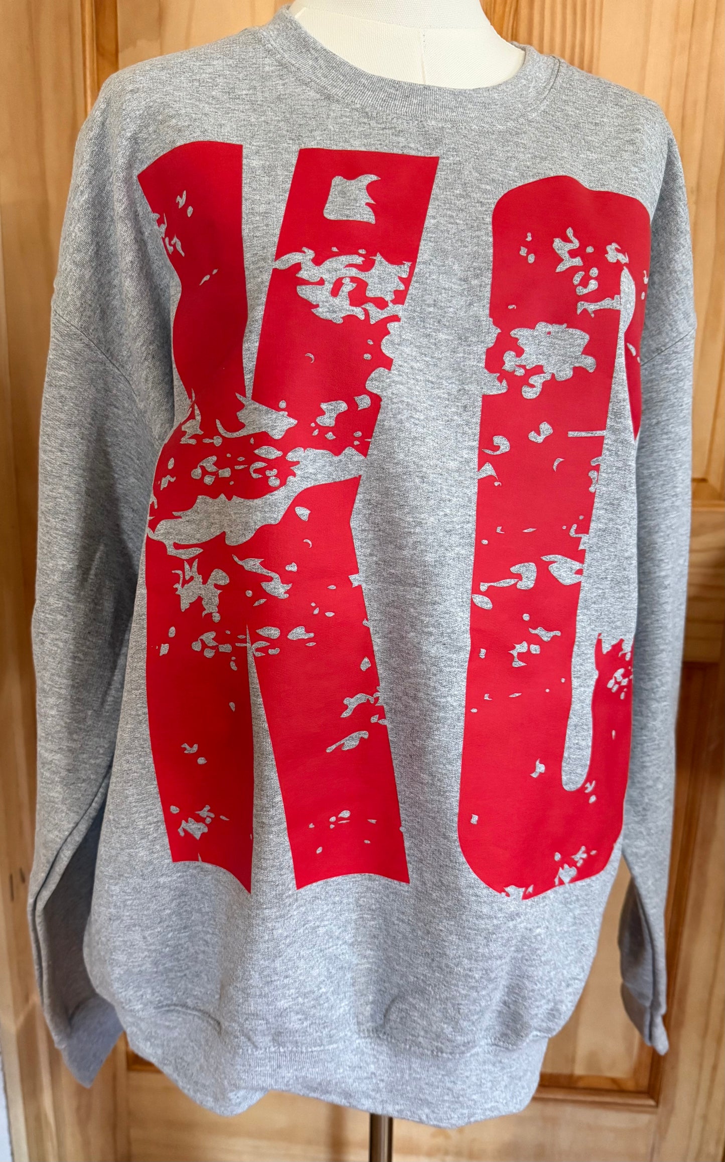 Bold Red KC Heather Grey Unisex Crew |Queen Bee Boutique