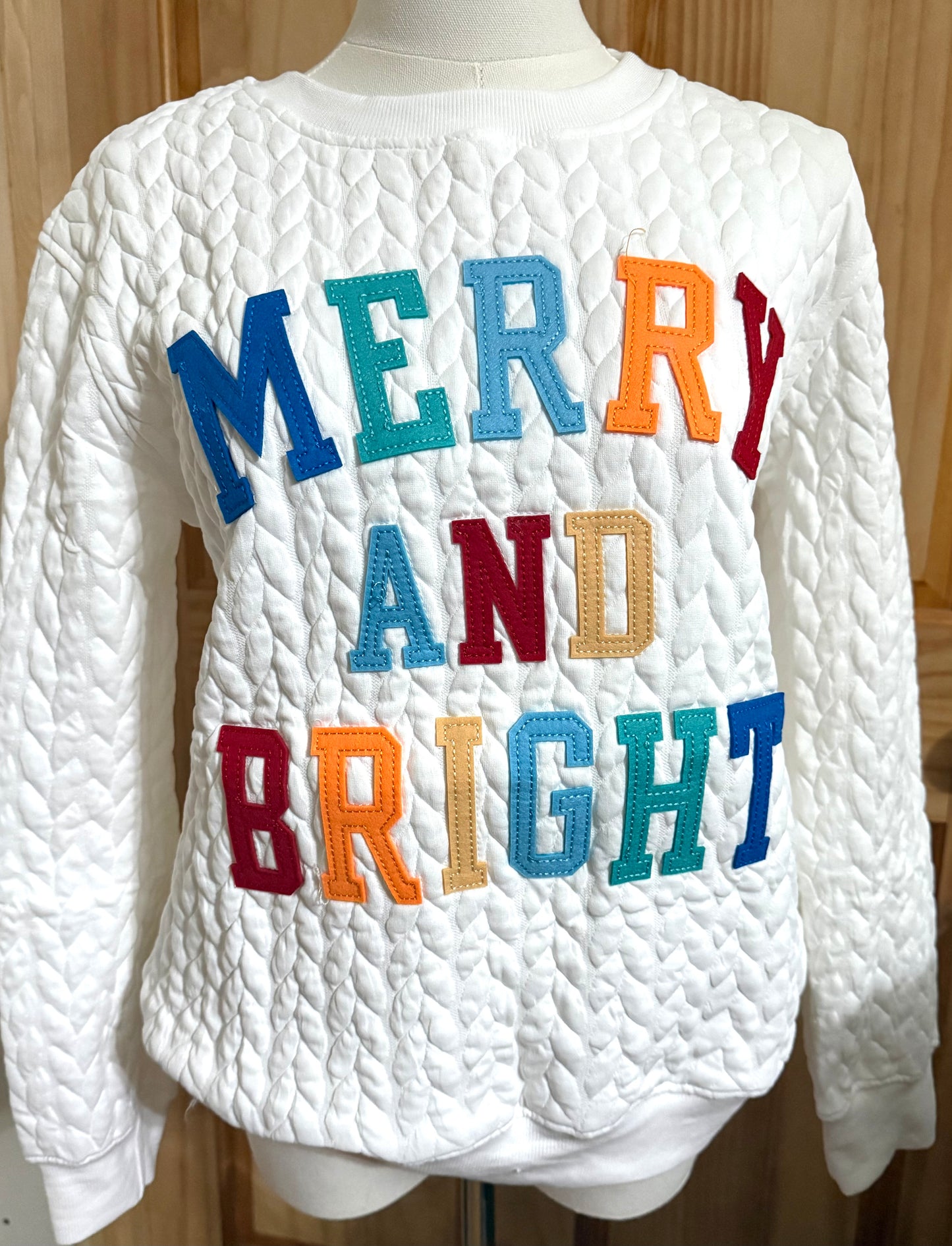 Merry & Bright Cable Knit Crew