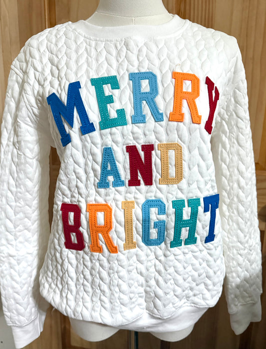Merry & Bright Cable Knit Crew