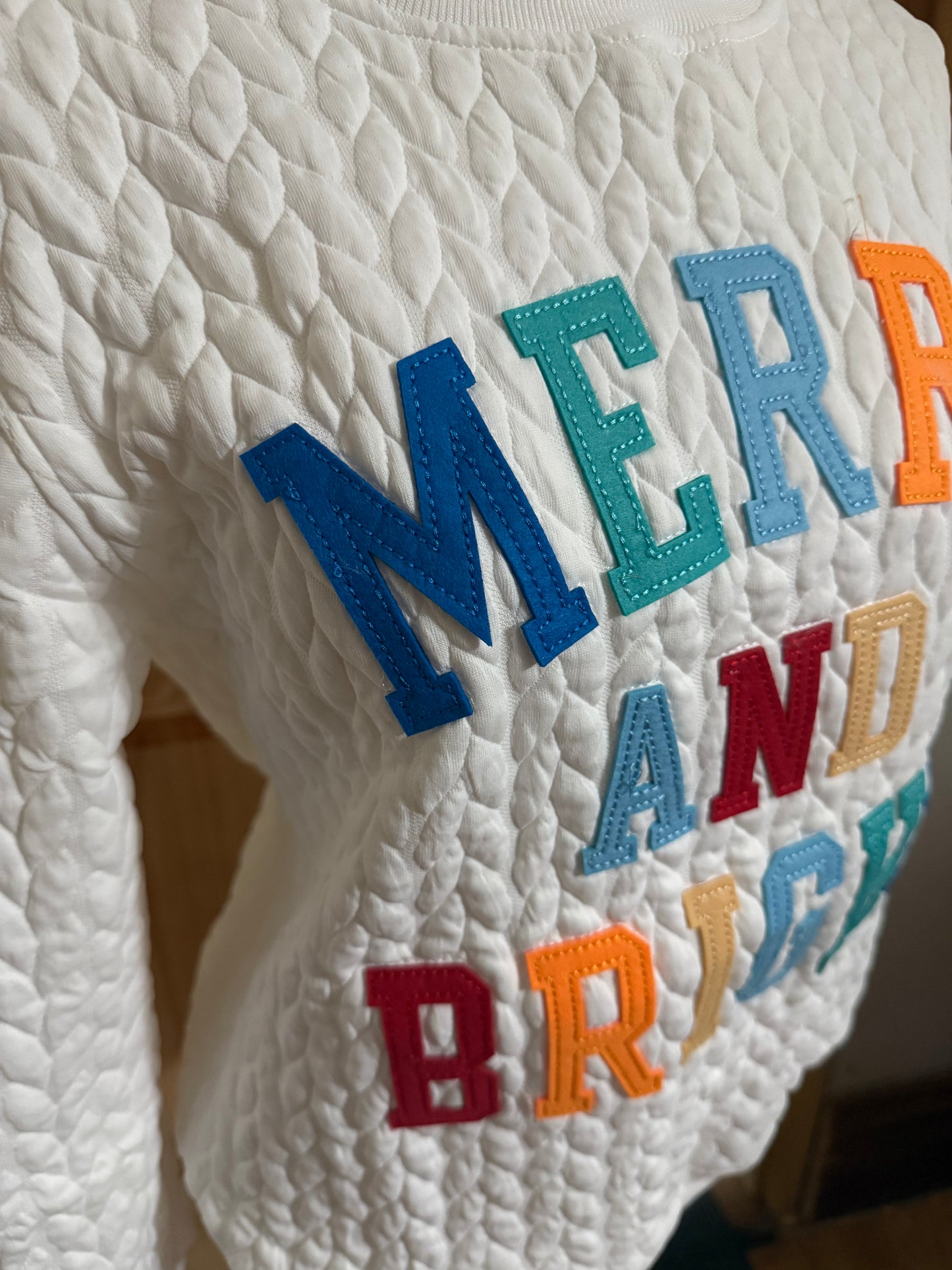 Merry & Bright Cable Knit Crew