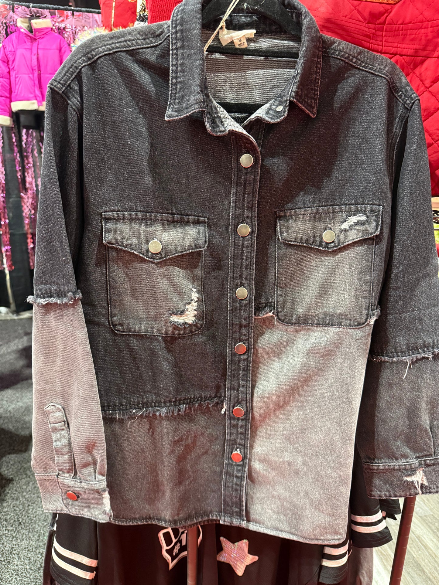 Distressed KC Jacket White Script Patch