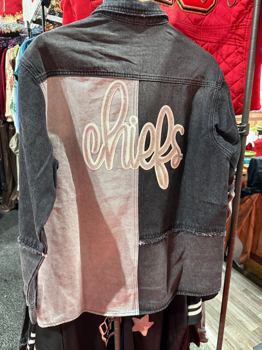 Distressed KC Jacket White Script Patch