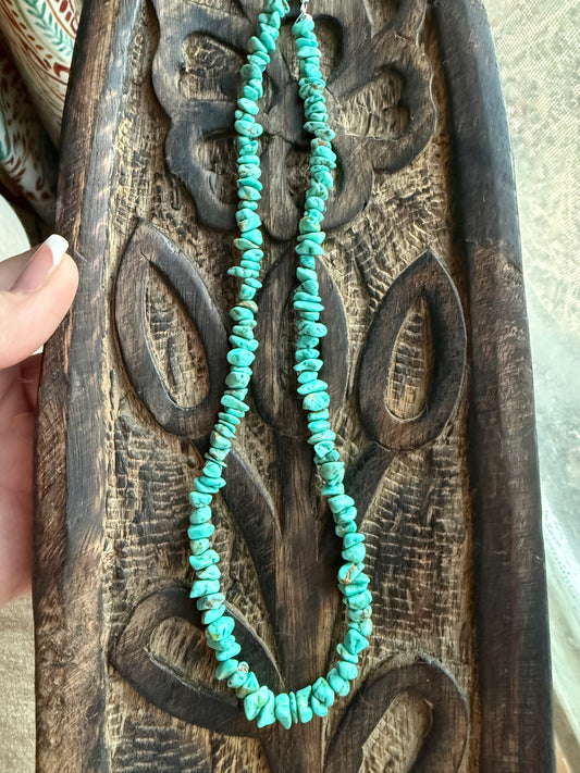 Blue Gem Turquoise Chip Necklace