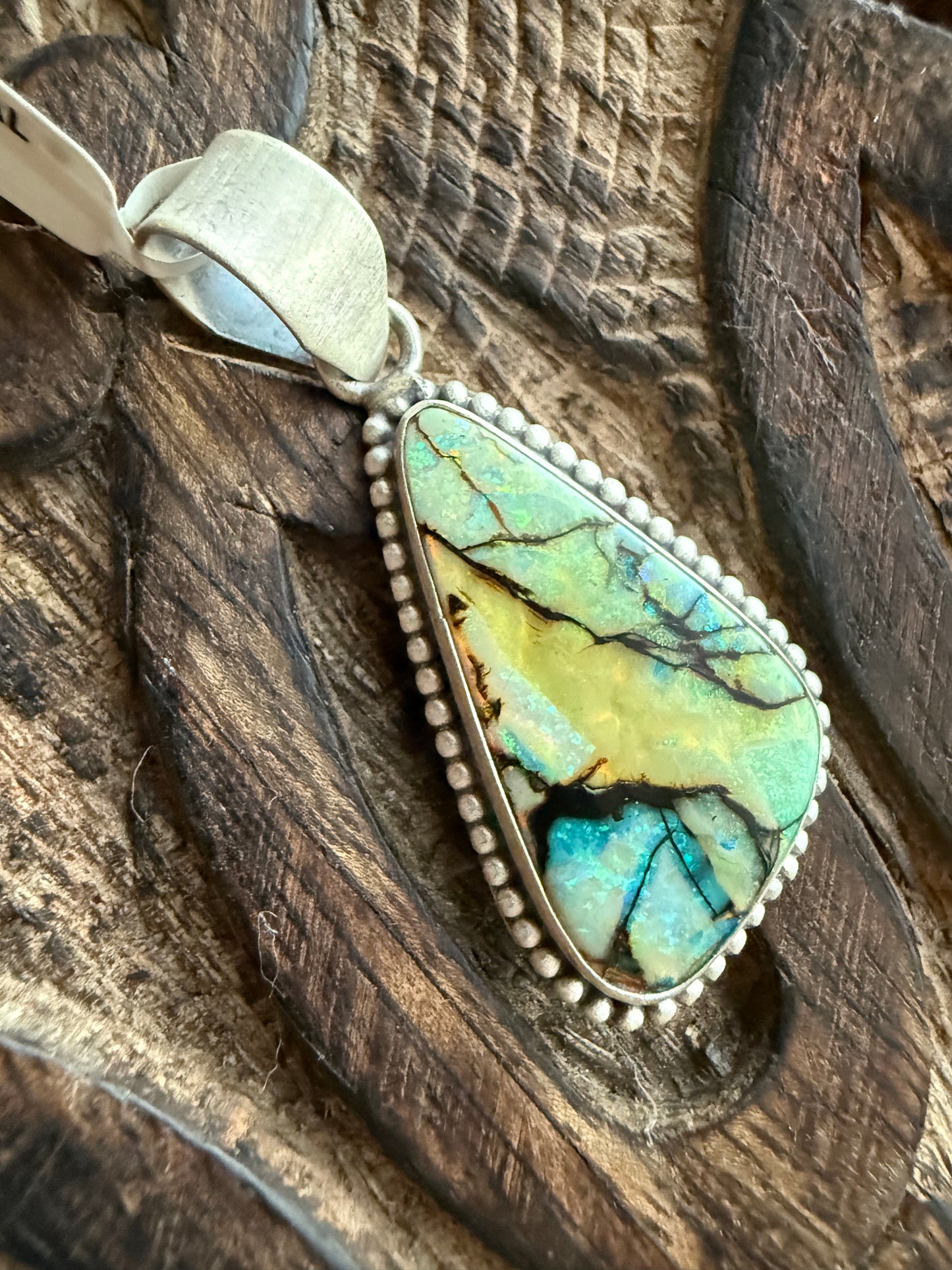 Brilliant Opal Pendant Necklace | Sterling Silver  Layering Jewelry | QB Boutique