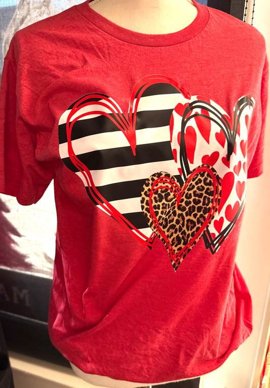 3 Hearts Valentine Tee