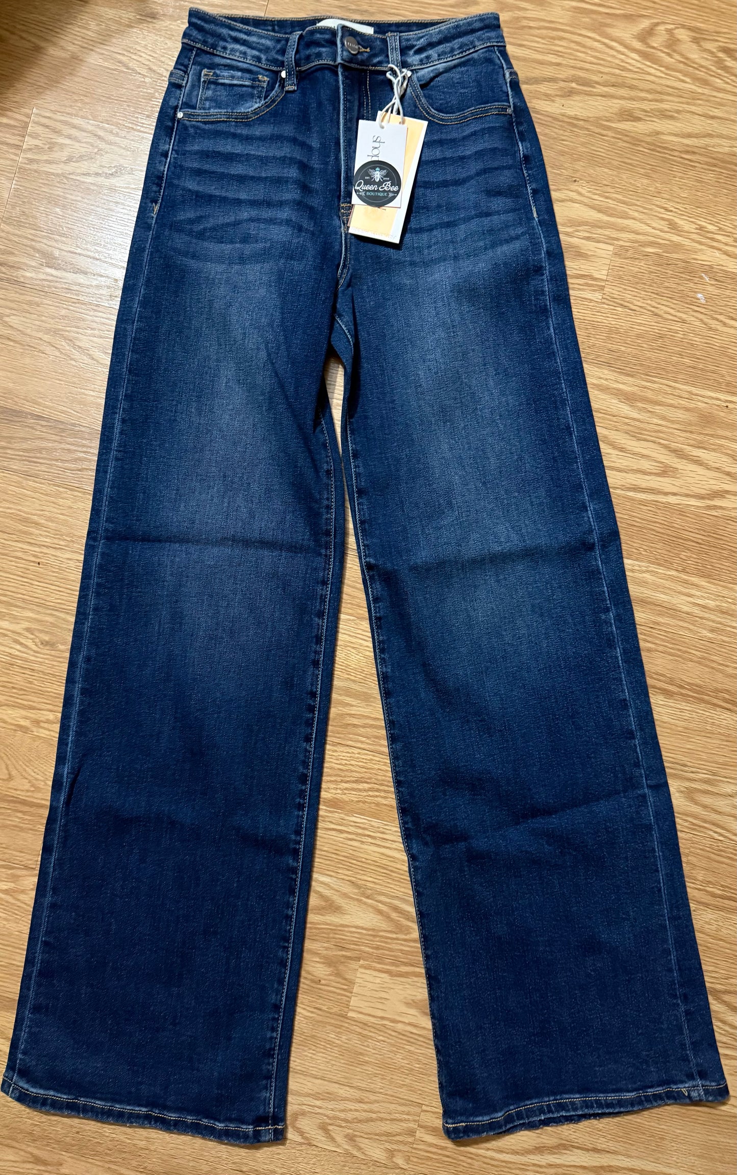 Risen Jeans Sarah High-Waist Dark Wash Wide Leg Denim