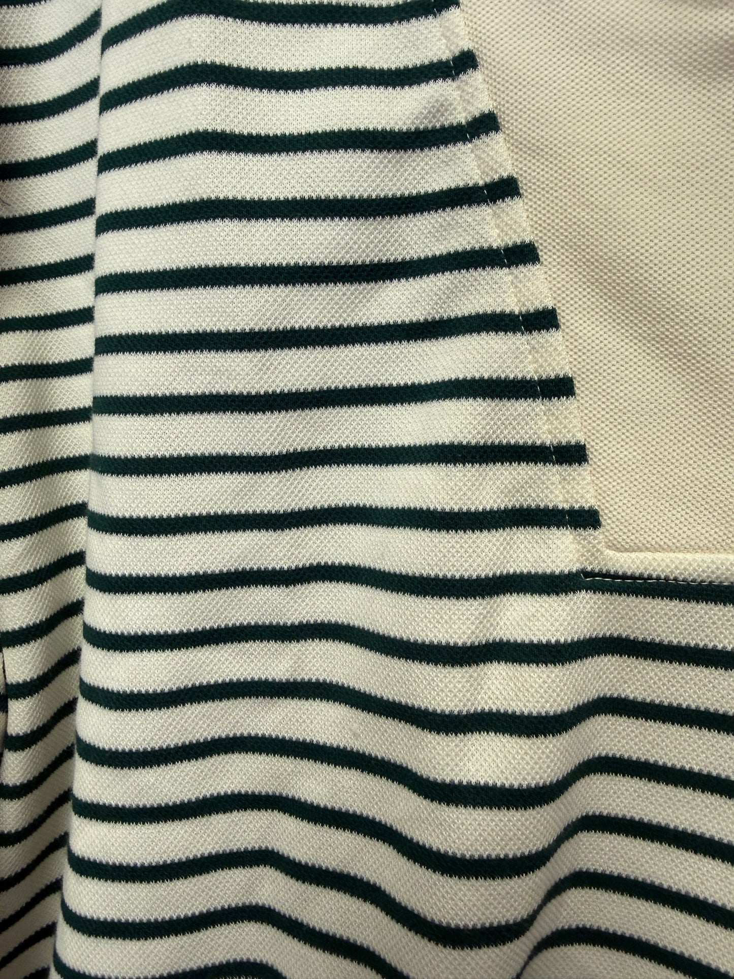 Ivory Green Spring V Stripe Top Half Zipper Pullover | Queen Bee Boutique