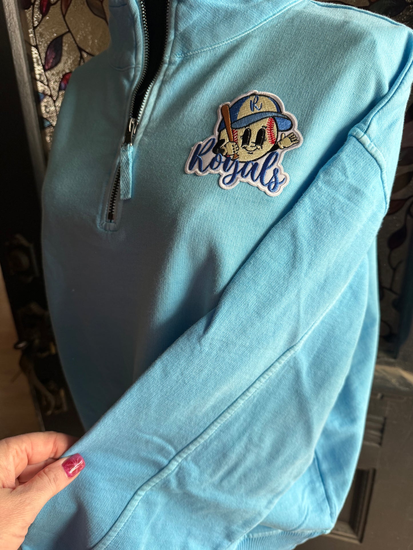 Royals Baseball Patch Half Zip Pullover