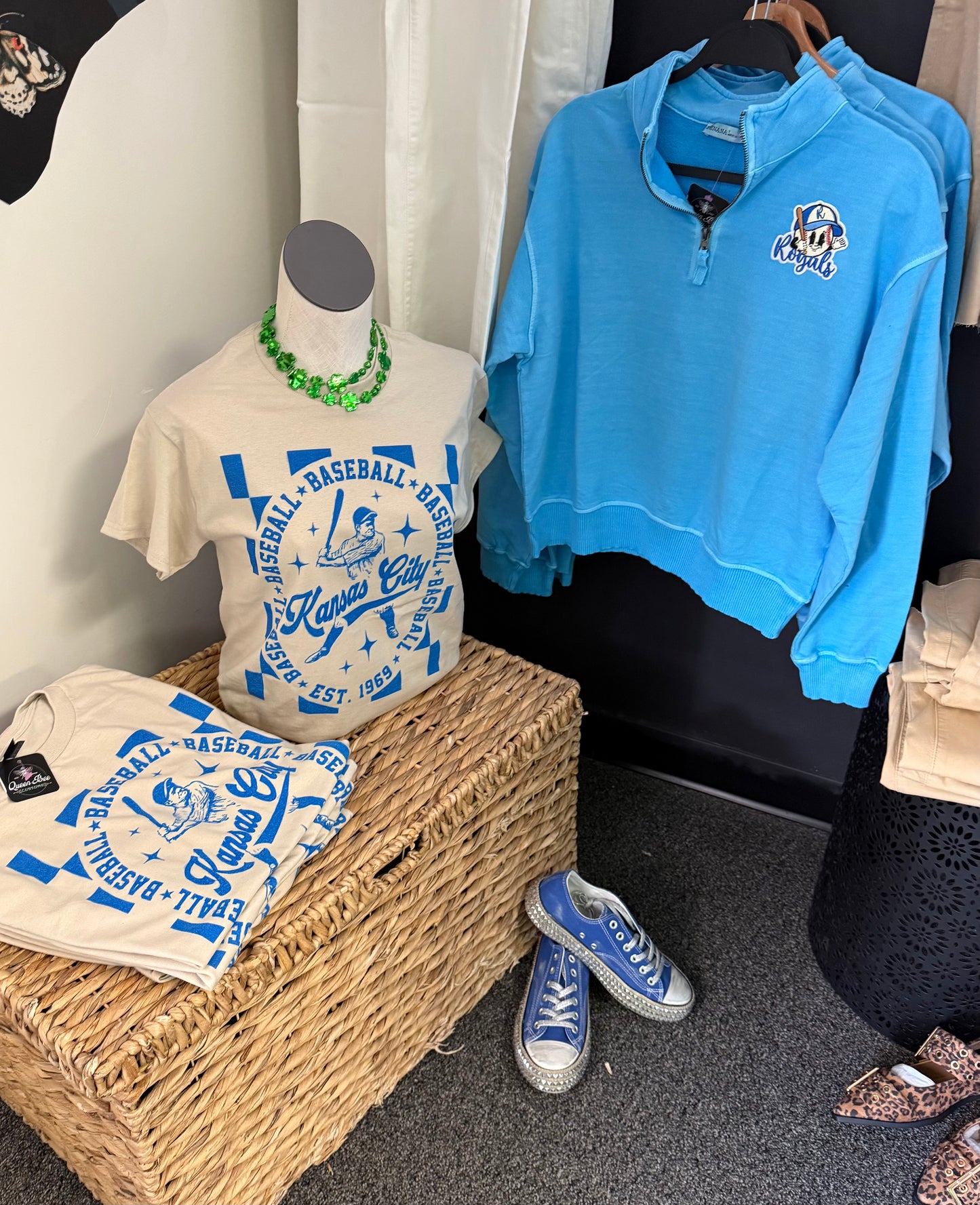 Kansas City Vintage Baseball Tee - Retro 3/4 Sleeve Raglan - Soft Distressed KC Gameday Shirt