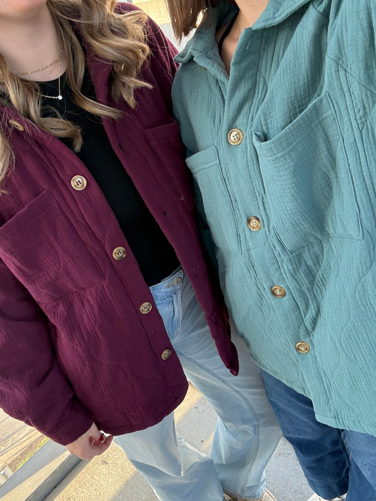 Quilted Linen Button Down Shacket | Queen Bee Boutique