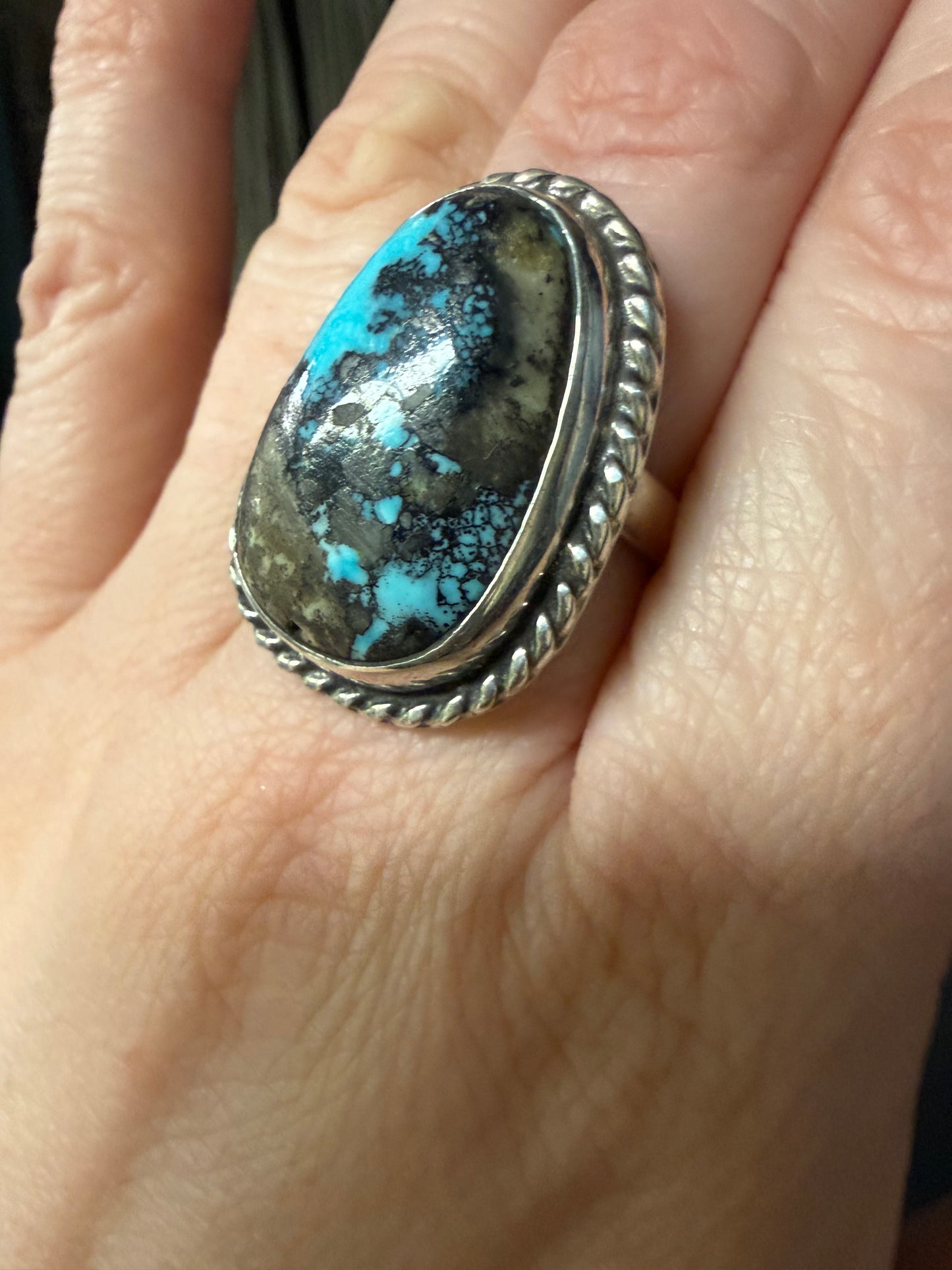 Blue Moon Turquoise Oval Sterling Ring