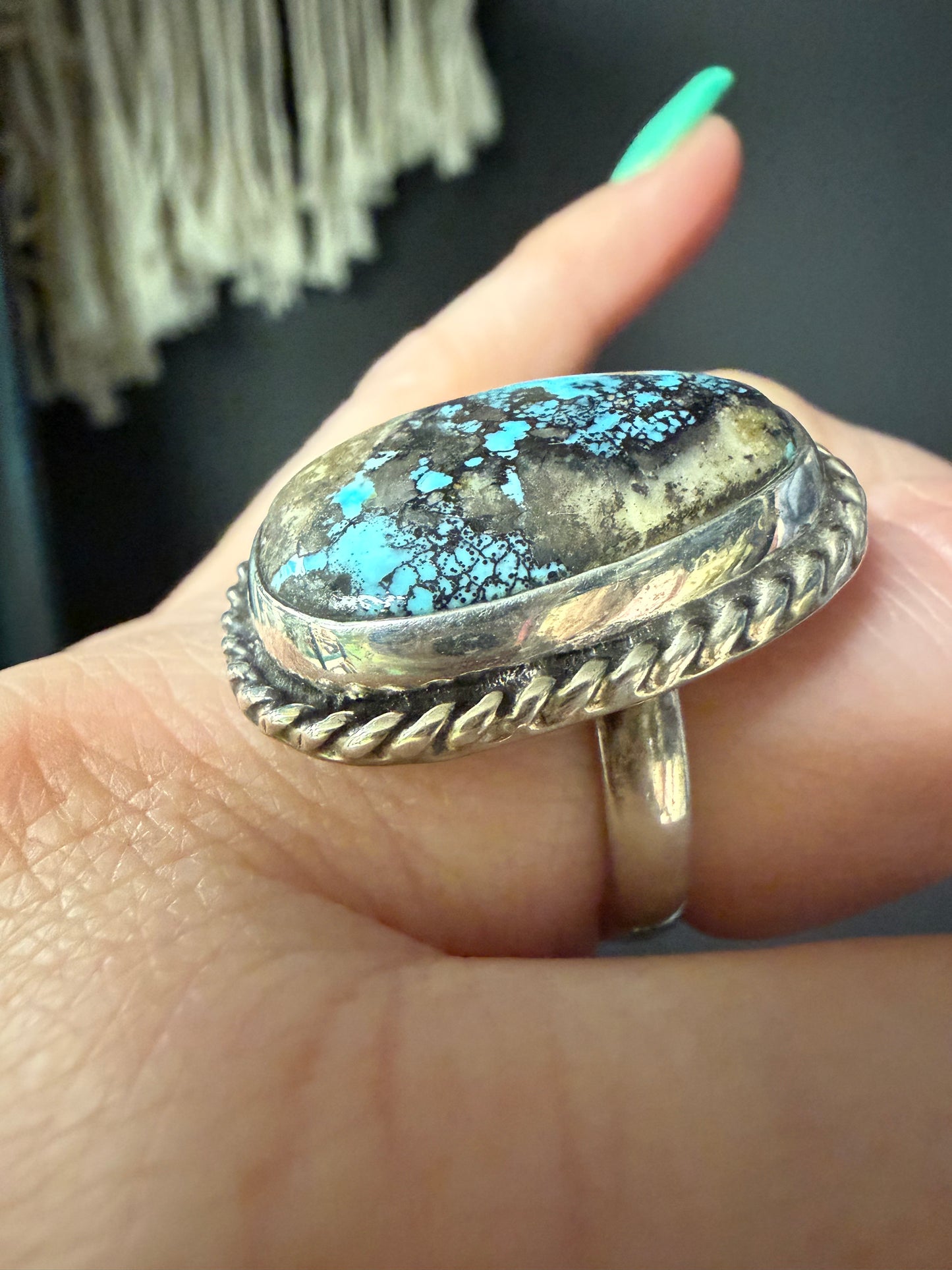 Blue Moon Turquoise Oval Sterling Ring