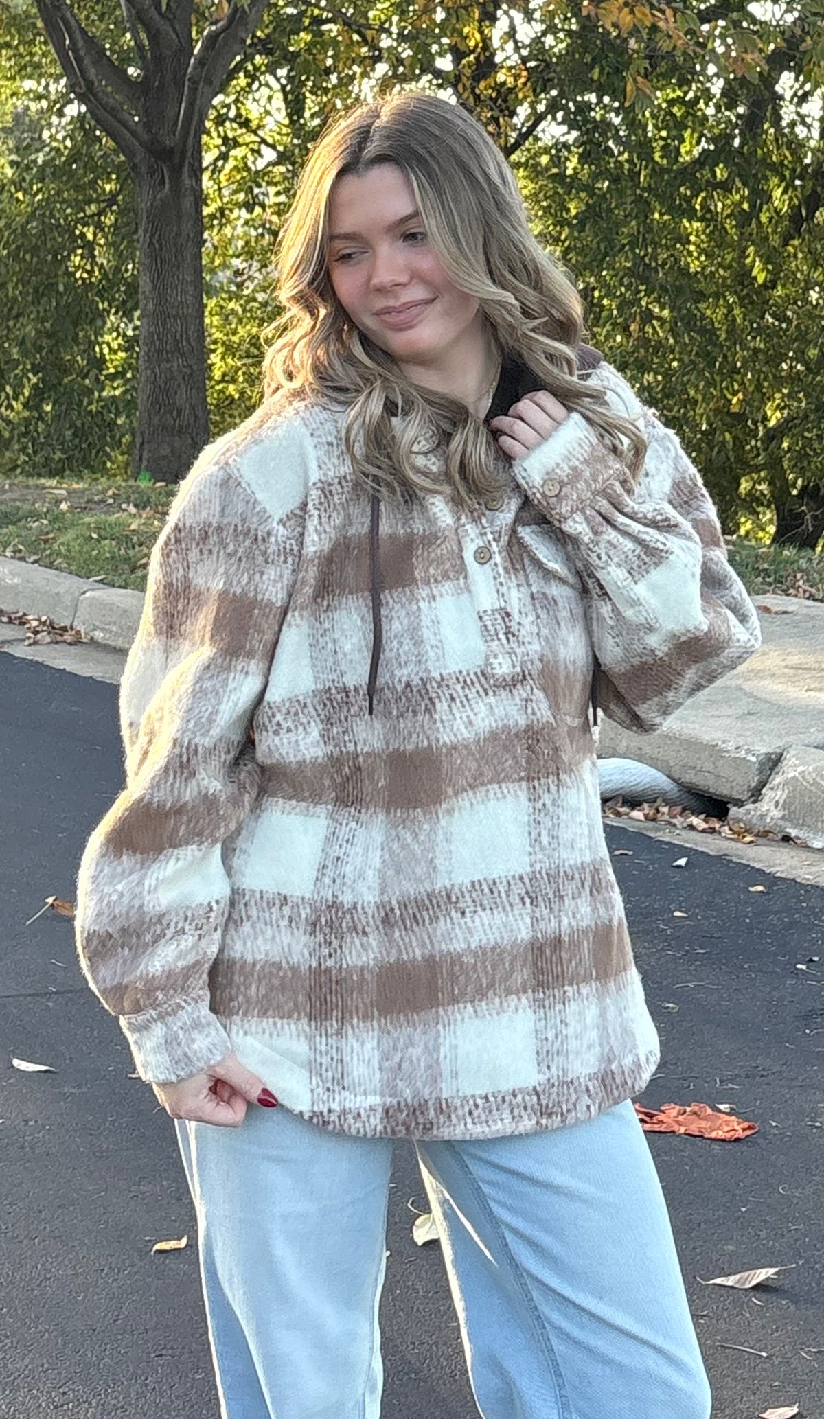 Cozy Oversized Fuzzy Hooded Pullover – Women's Soft Hoodie