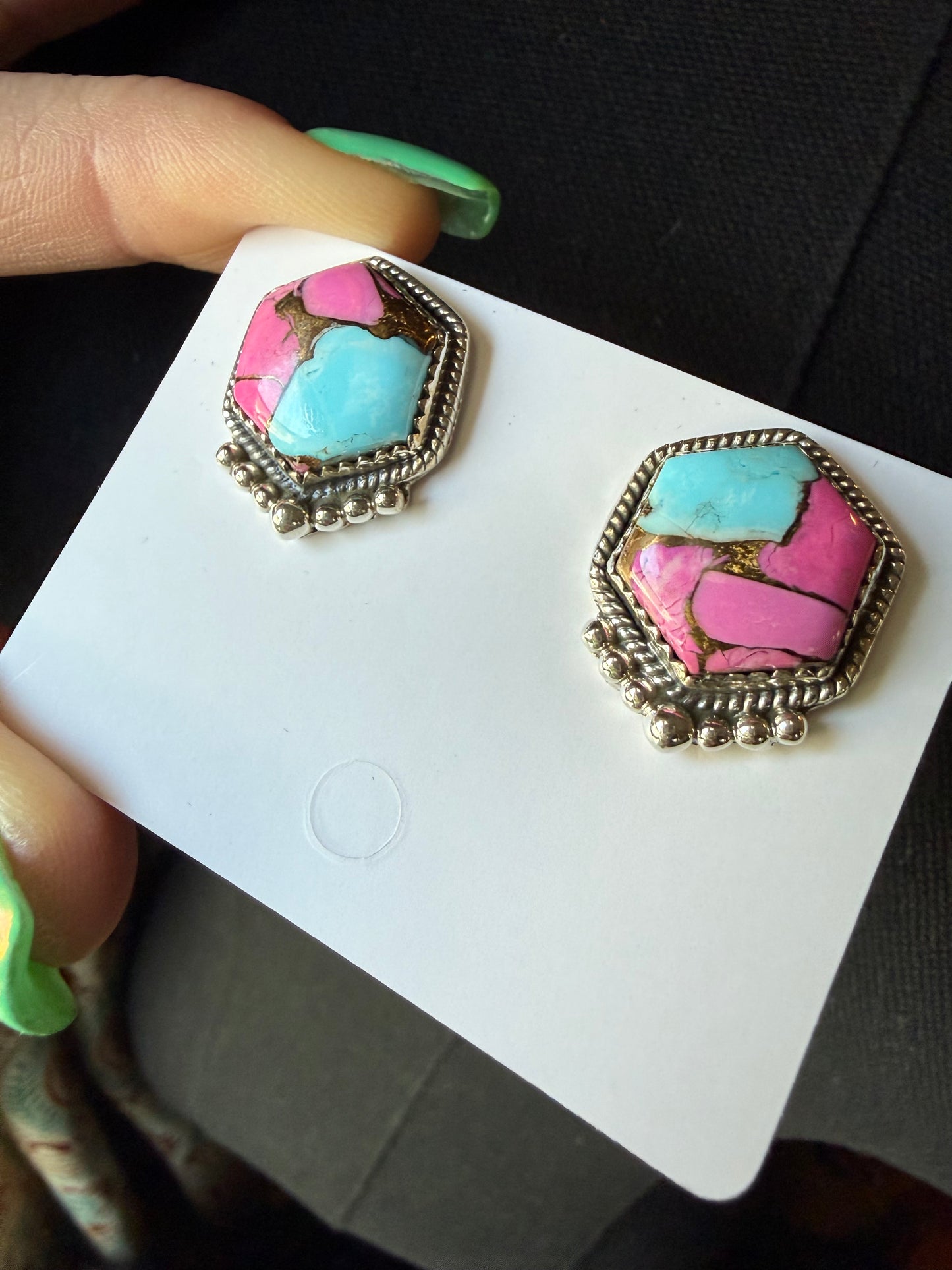 Cotton Candy Earrings Stud Sterling Silver | Queen Bee Boutique