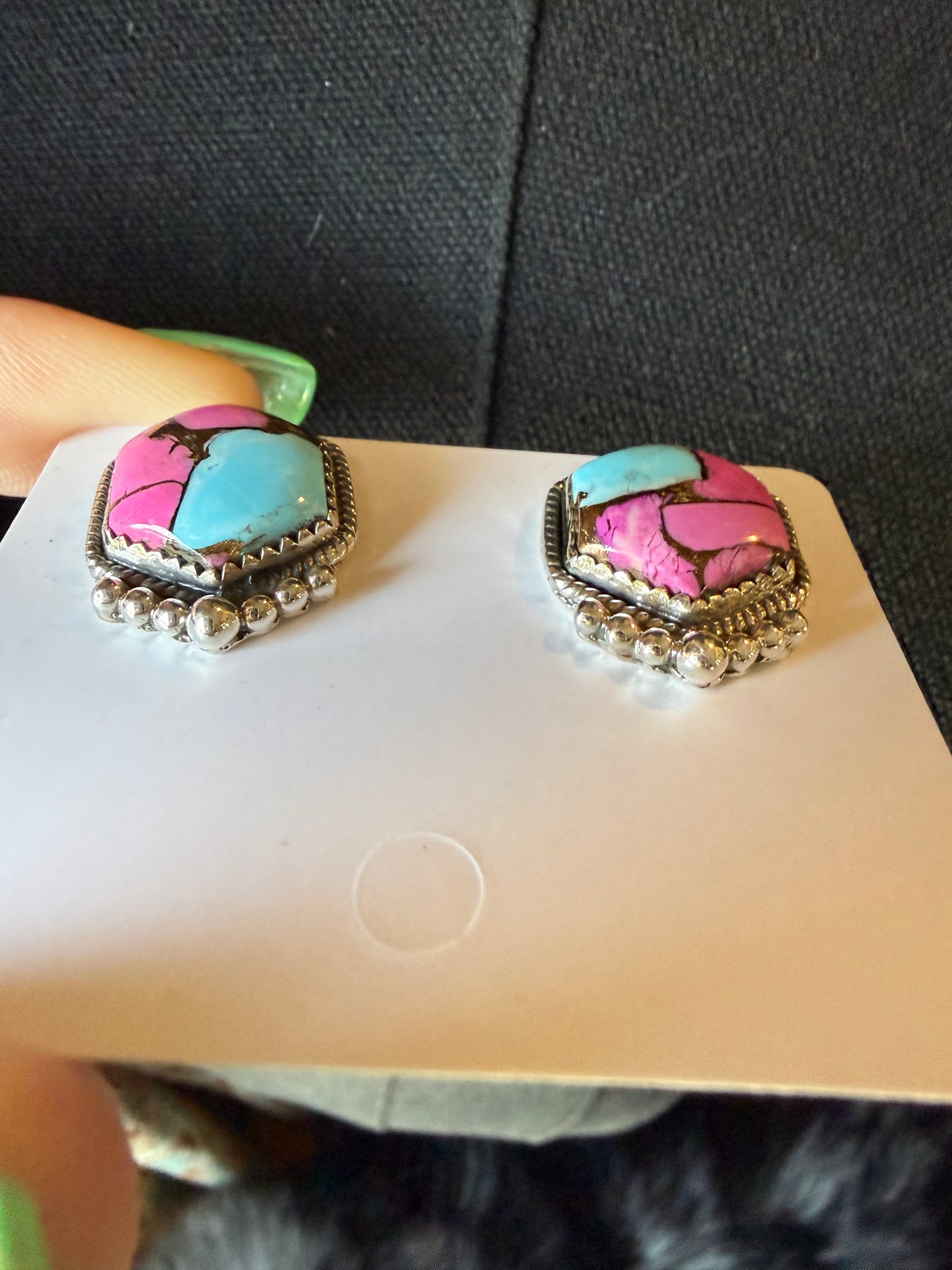 Cotton Candy Earrings Stud Sterling Silver | Queen Bee Boutique