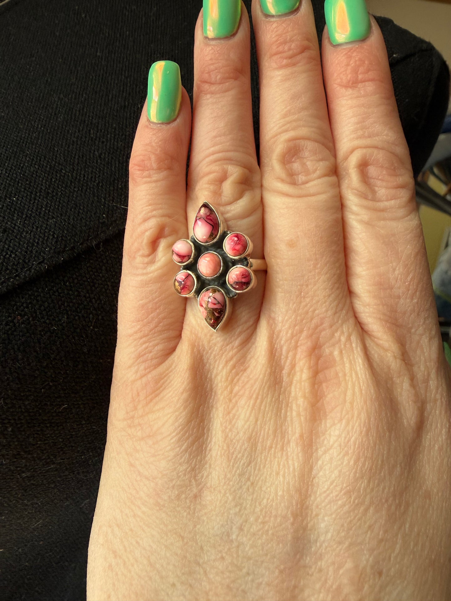 Rose Dalhia Cluster Ring