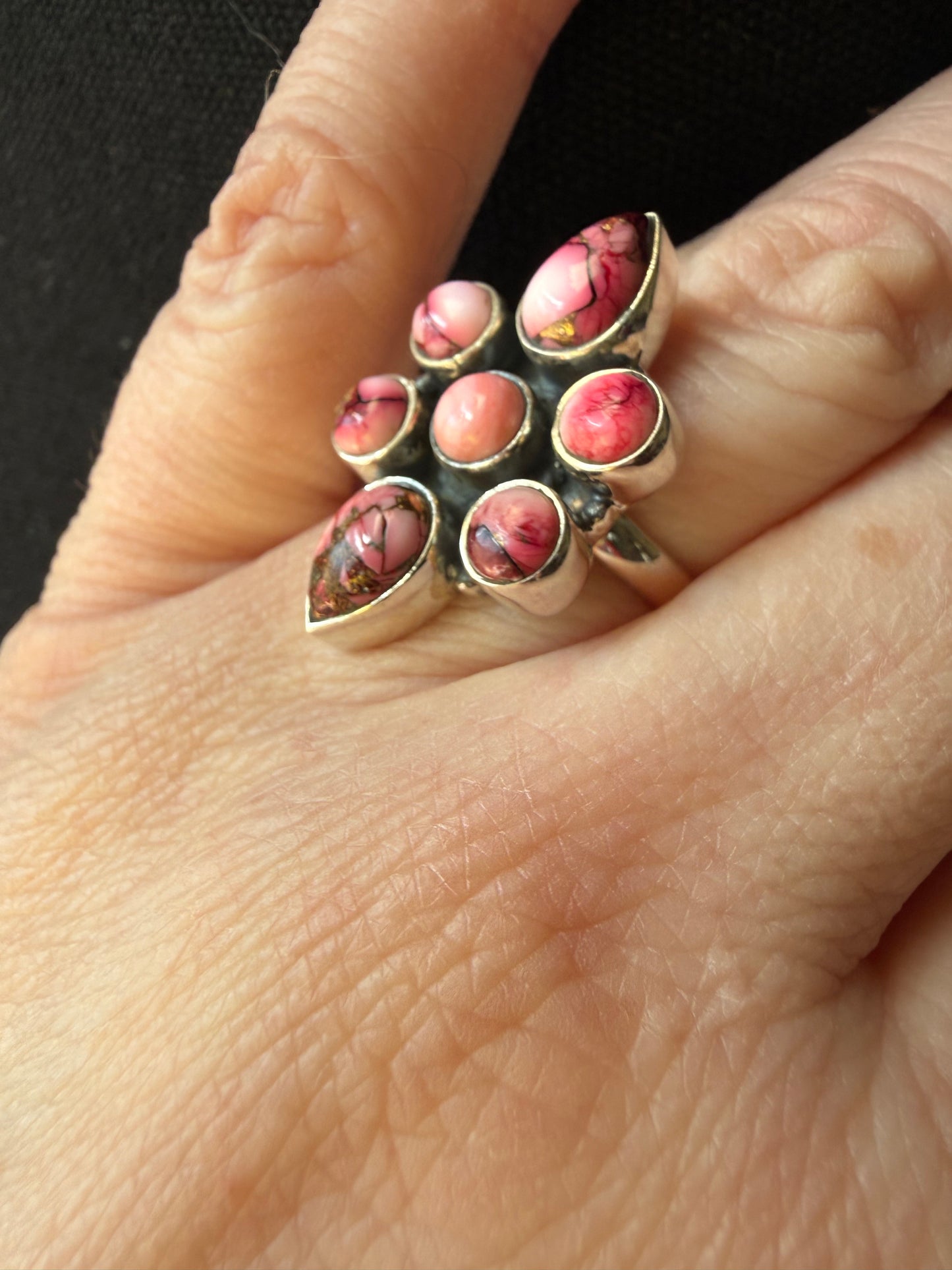 Rose Dalhia Cluster Ring