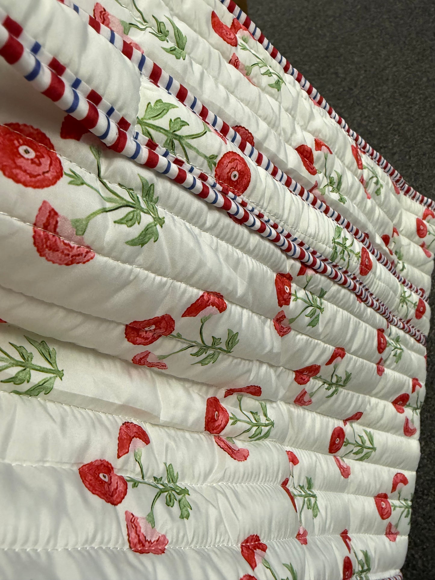 Quitled Plush Floral Spring Tote Shoulder Bags