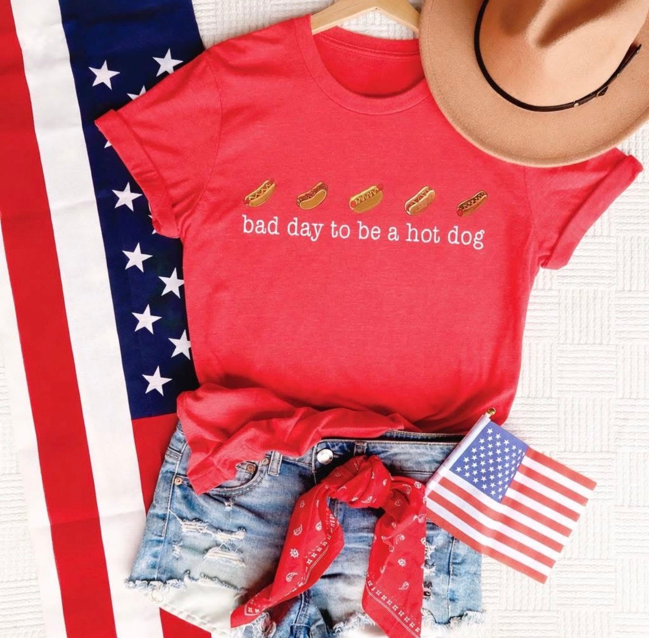 Bad Day to Be a Hot Dog Graphic Red Tee | Queen Bee Boutique