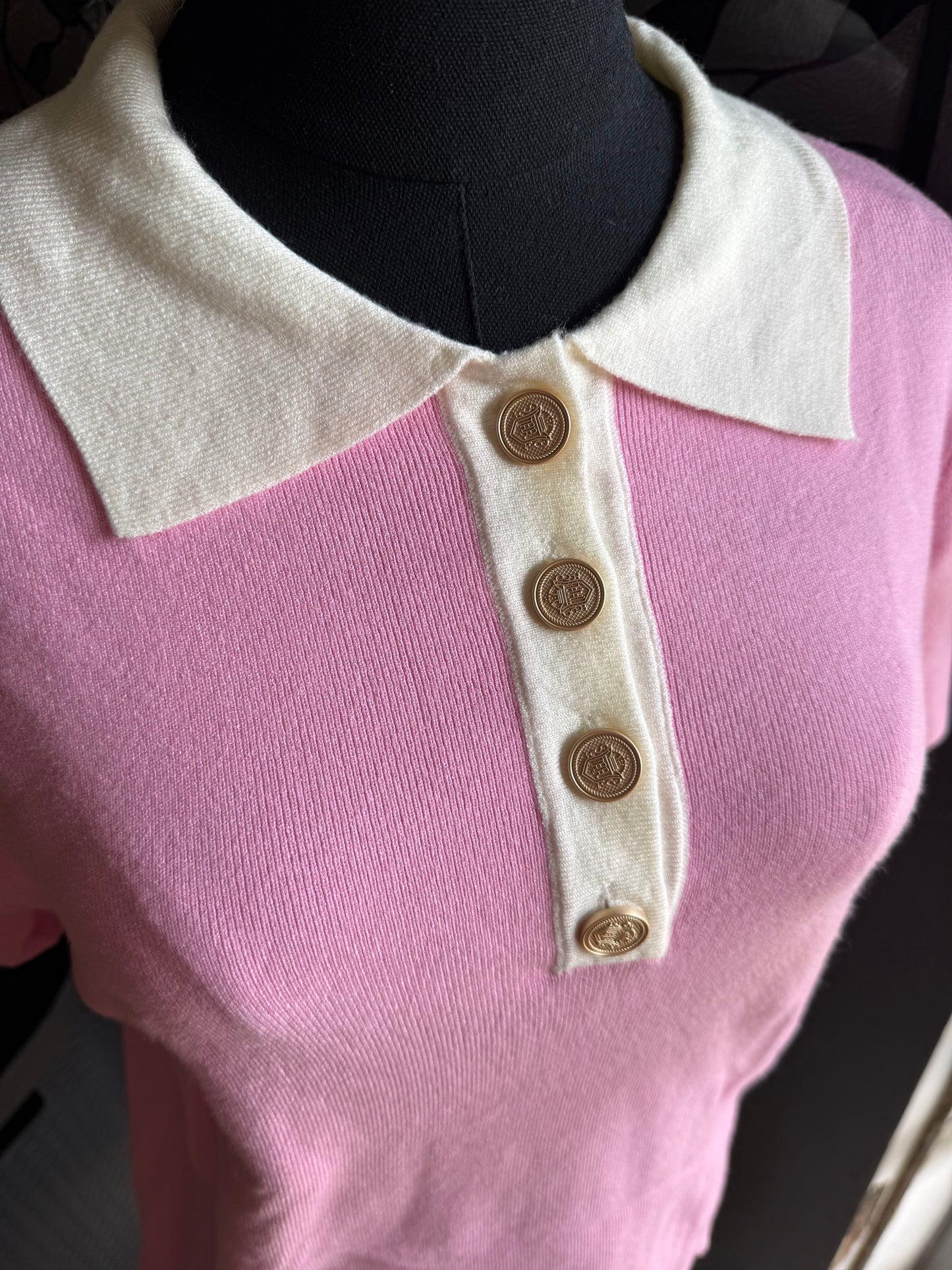 Collar Spring Polo Bright Short Sleeve Top