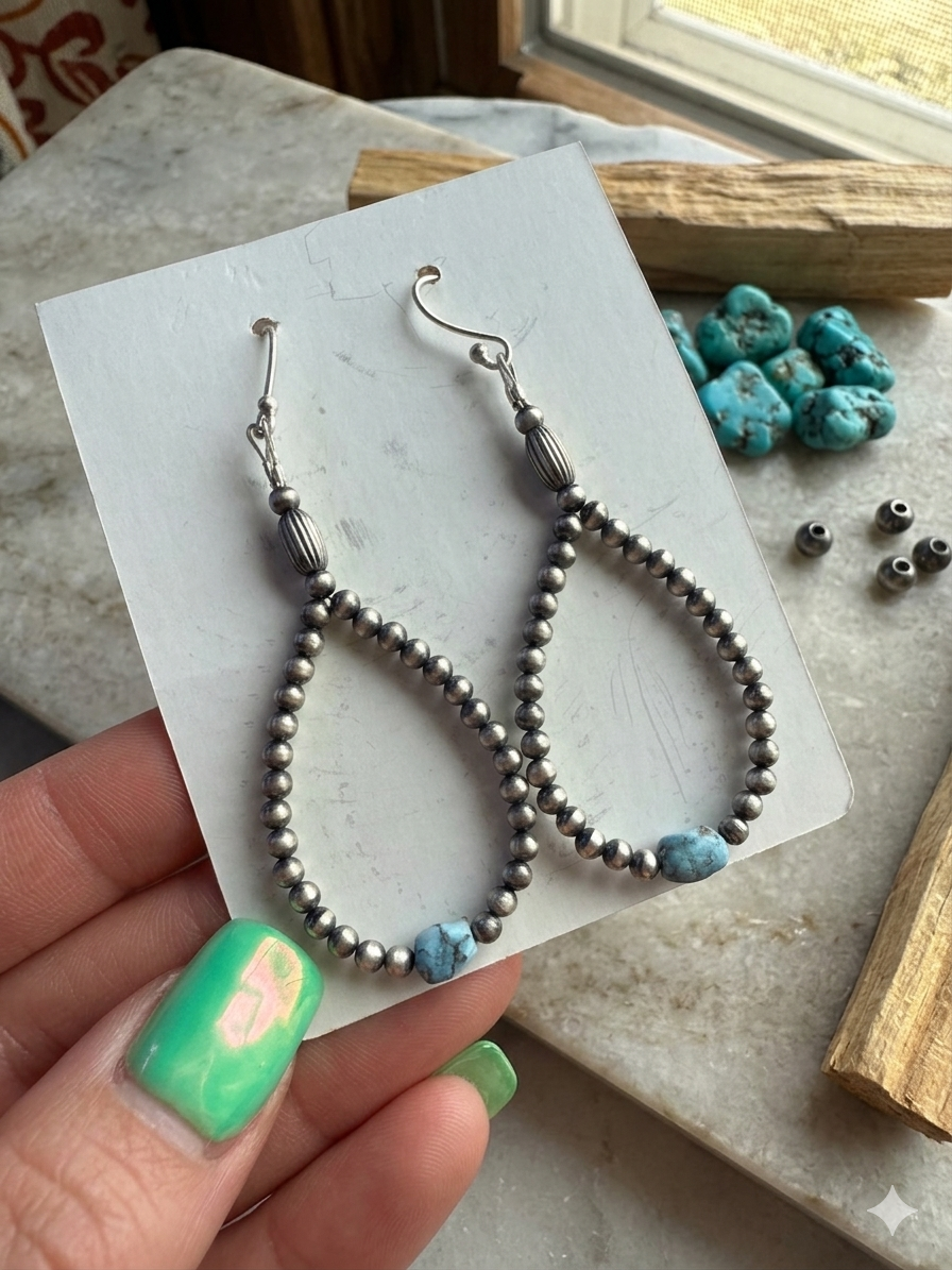 Navajo Pearl Loop Golden Hills Earrings | Queen Bee