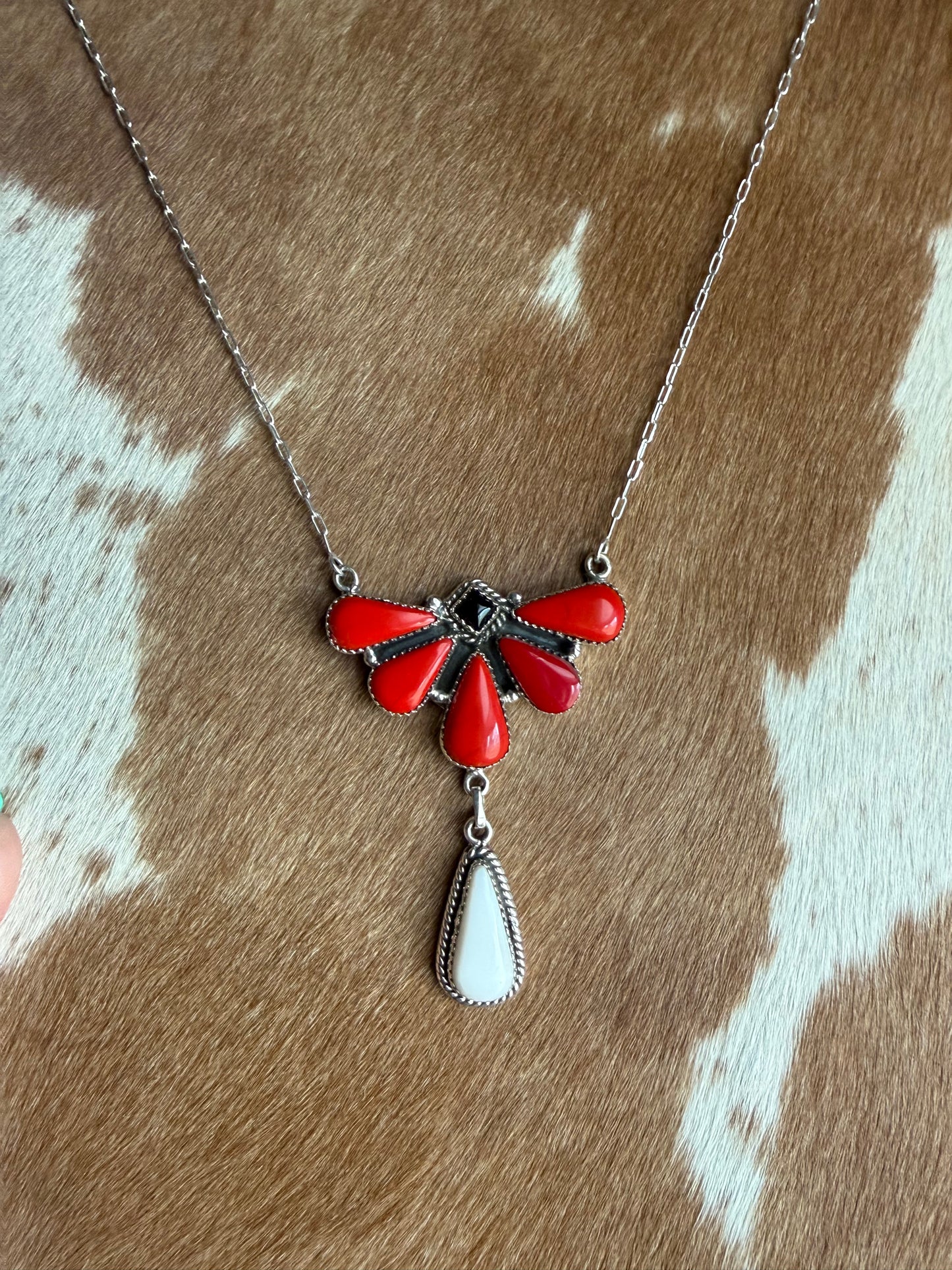 Rosita White Buffalo Black Onyx Cluster Necklace | Queen Bee Boutique