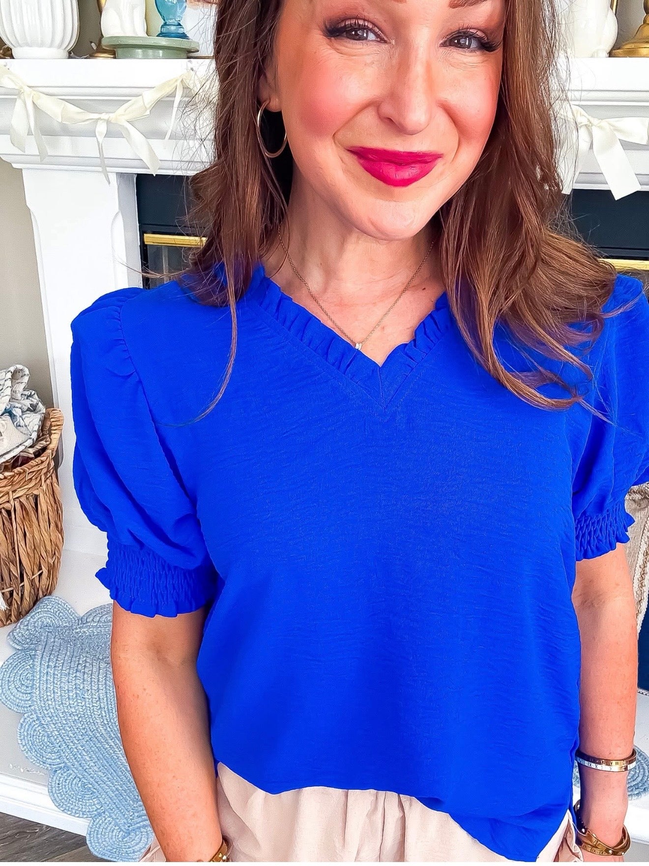 Bright Royal Blue Top America 250th | Queen Bee Boutique